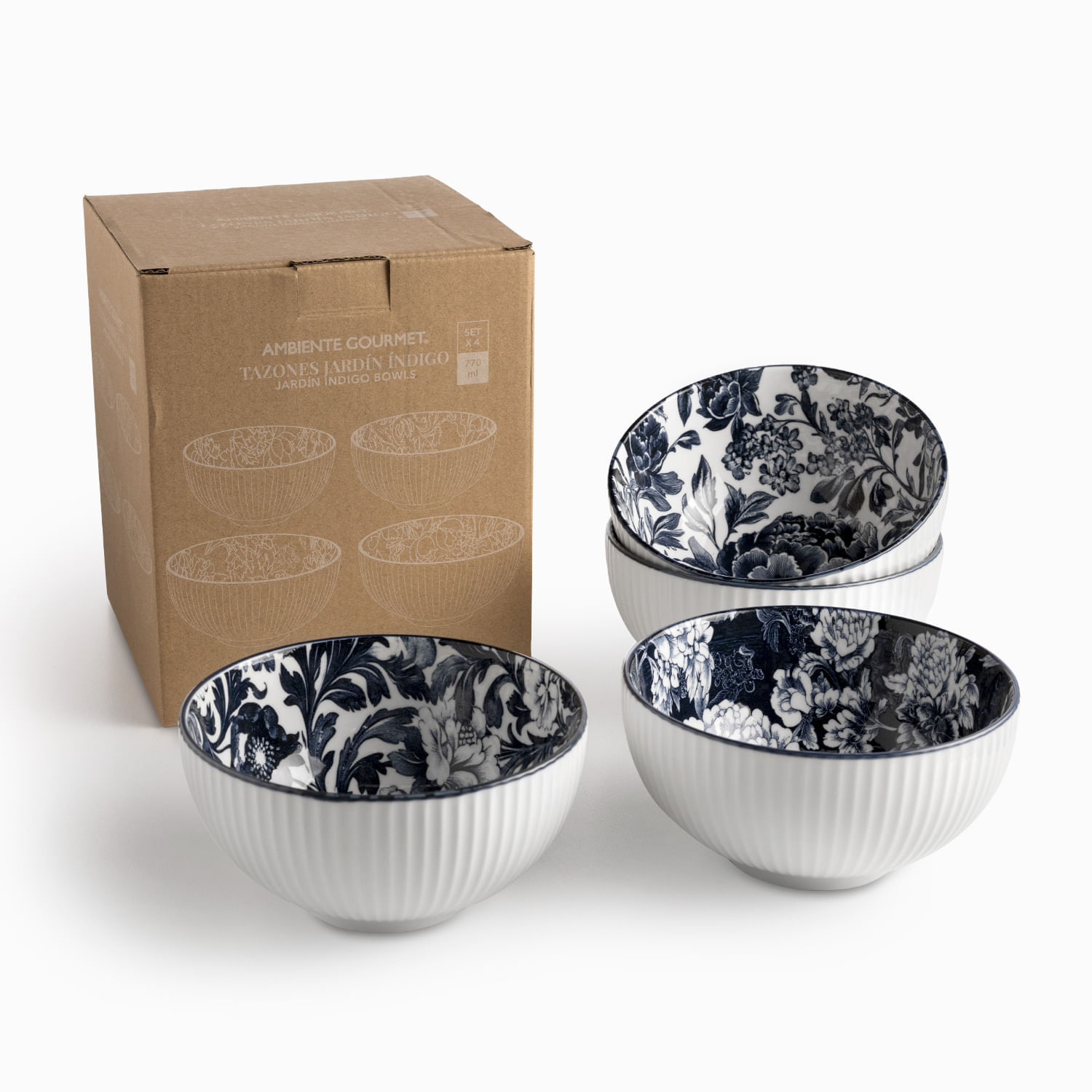 Tazón Jardín Índigo 15cm set x4 - Imagen 3