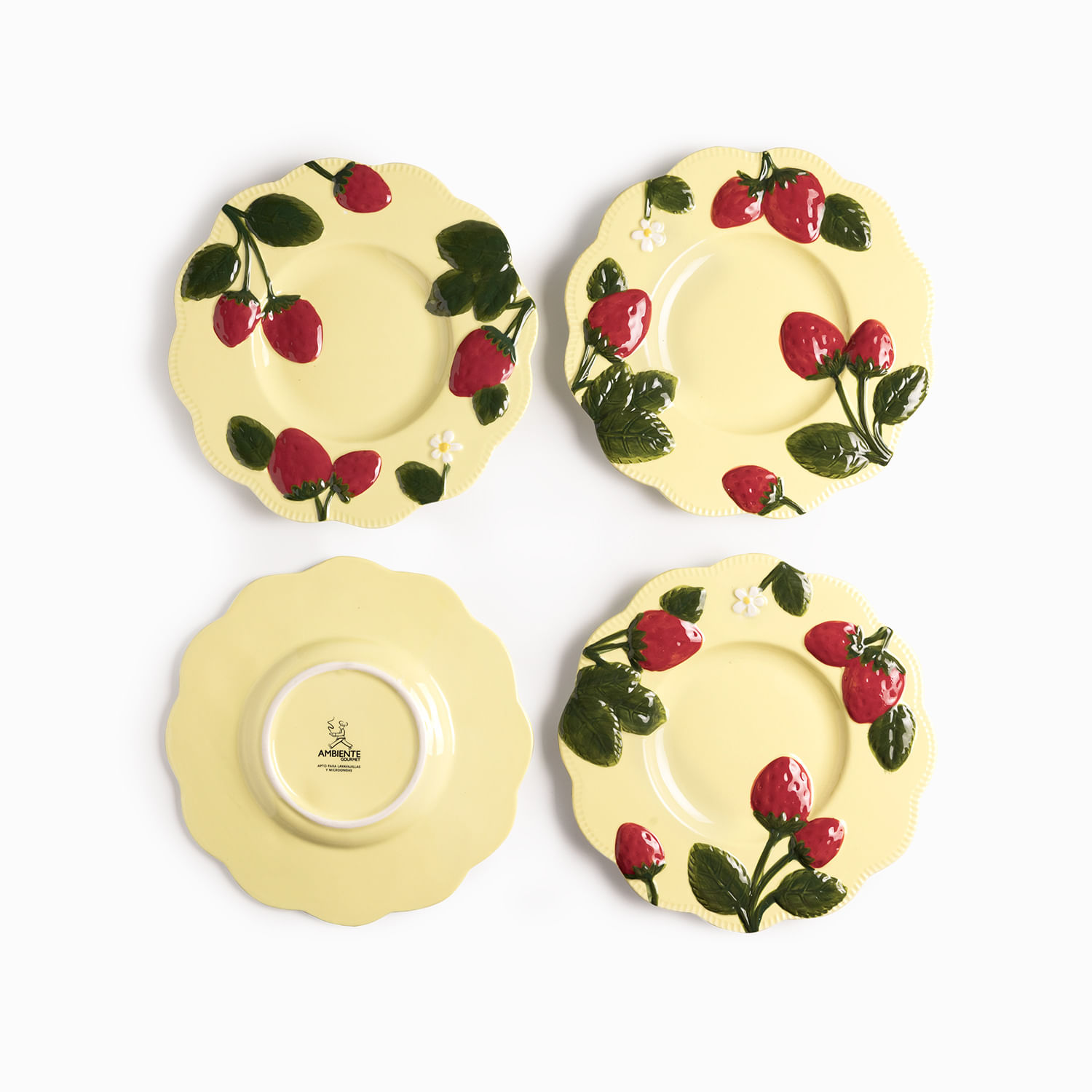 Plato mediano fresa 21cm set x4