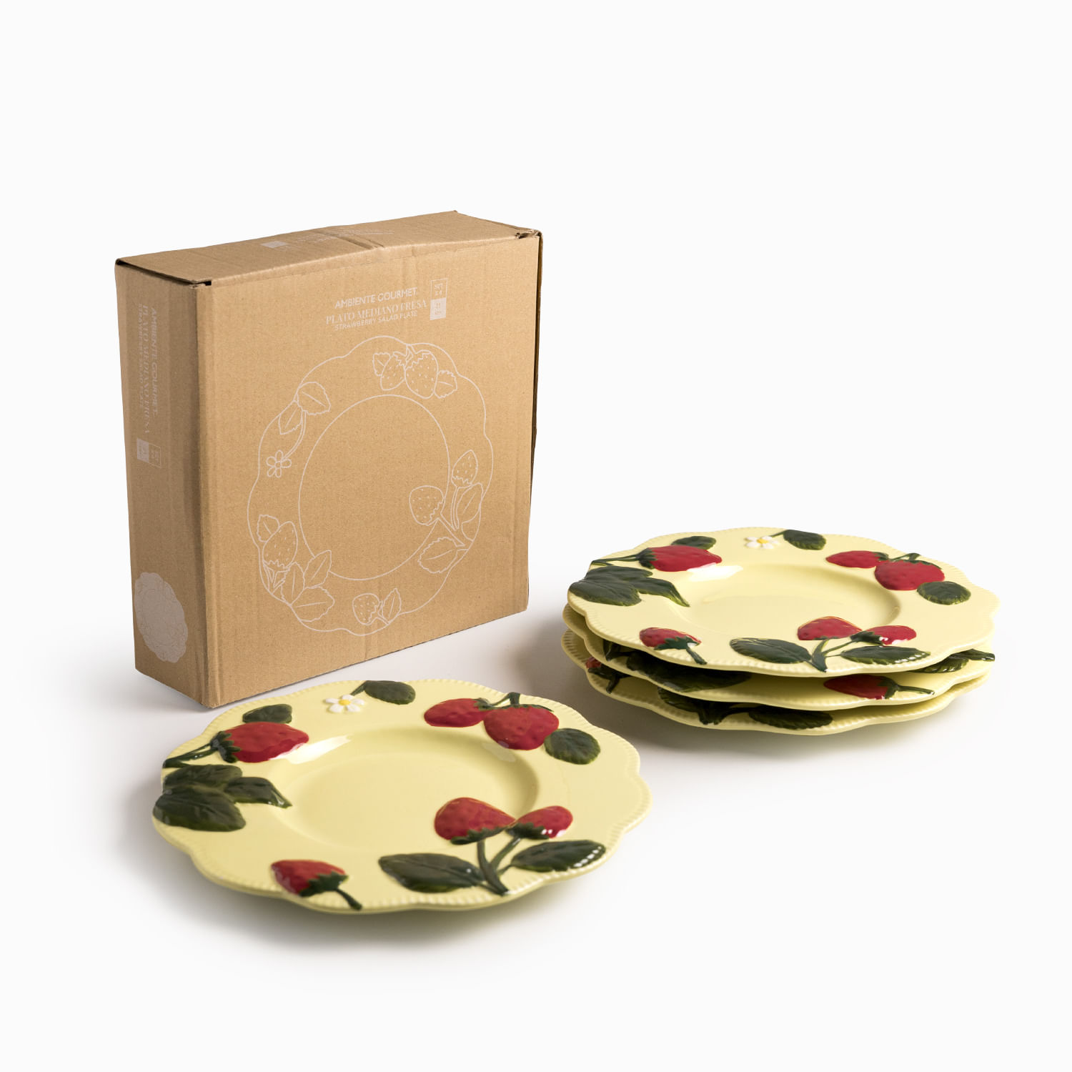 Plato mediano fresa 21cm set x4 - Imagen 3