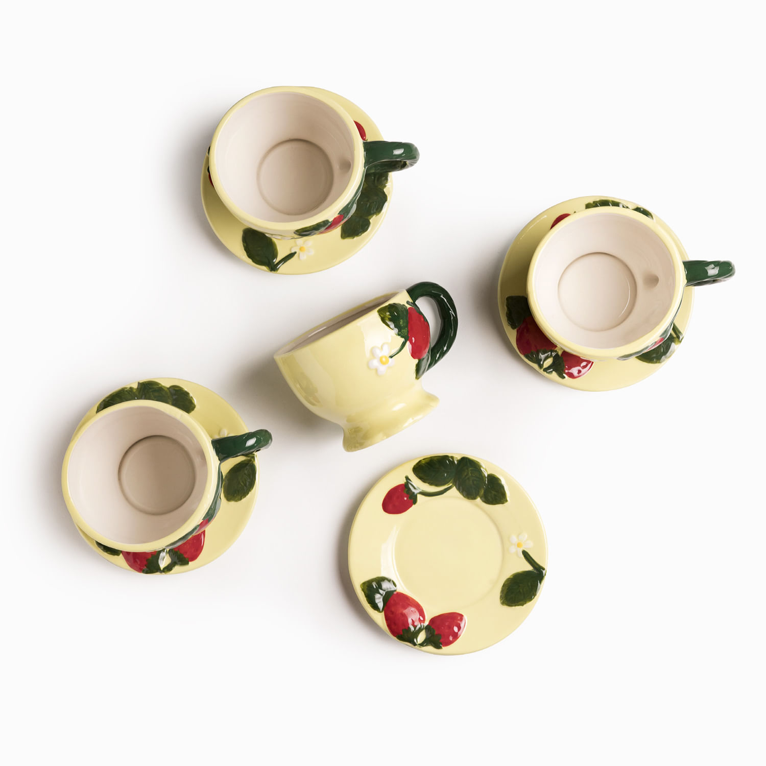 Pocillo y plato fresa 230ml set x4 - Imagen 6