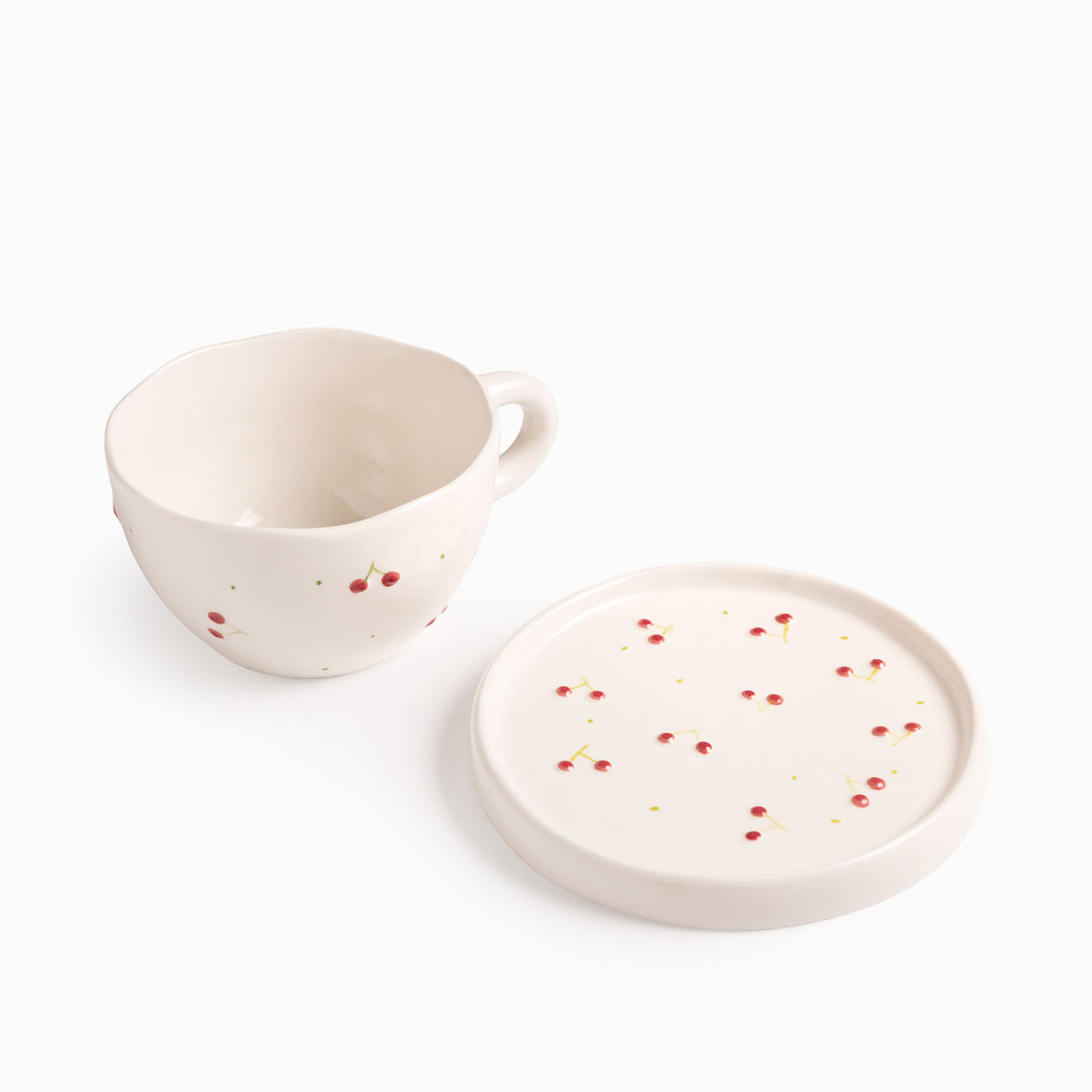 Pocillo y plato cereza 250ml - Imagen 4