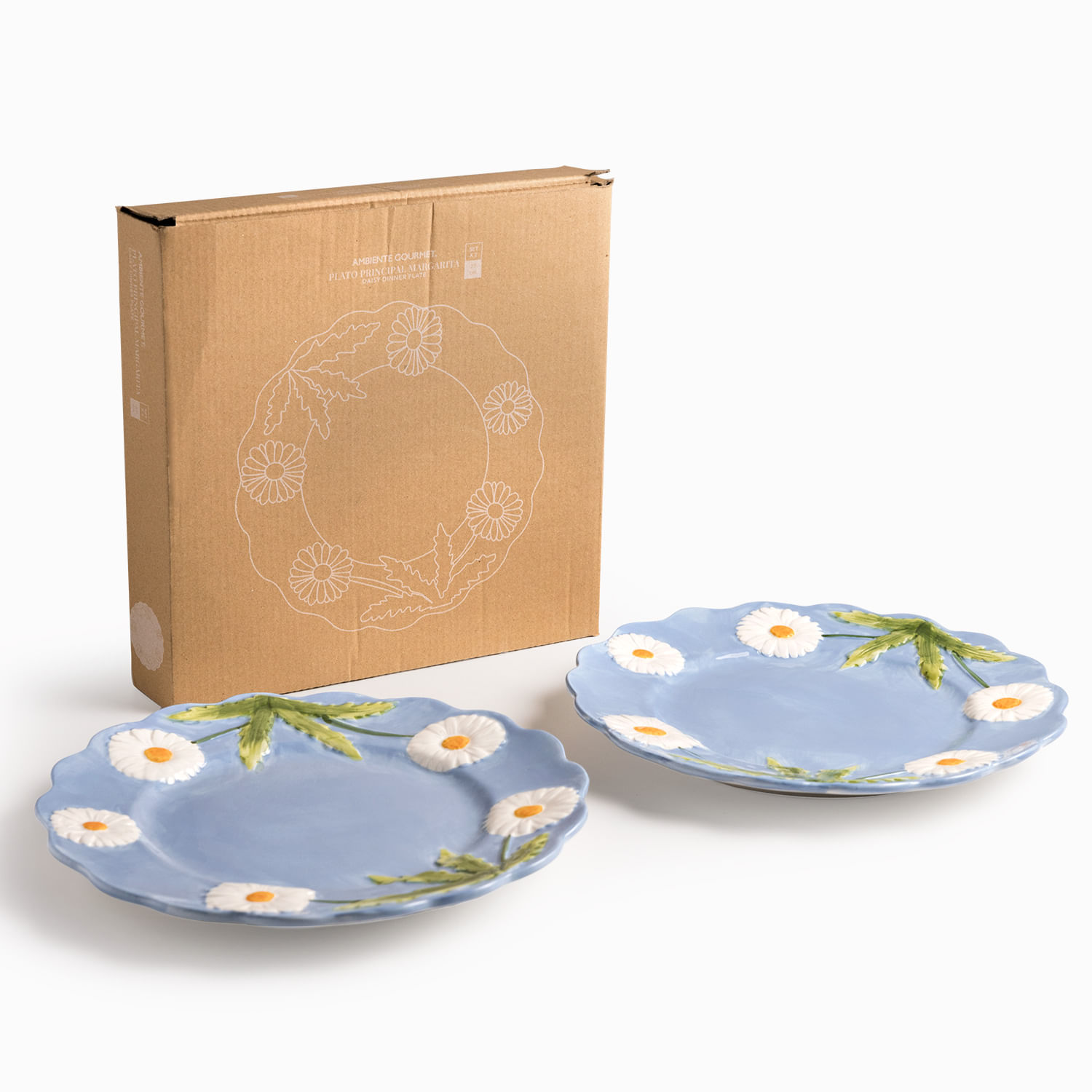 Plato principal Margarita 27cm set x2 - Imagen 3