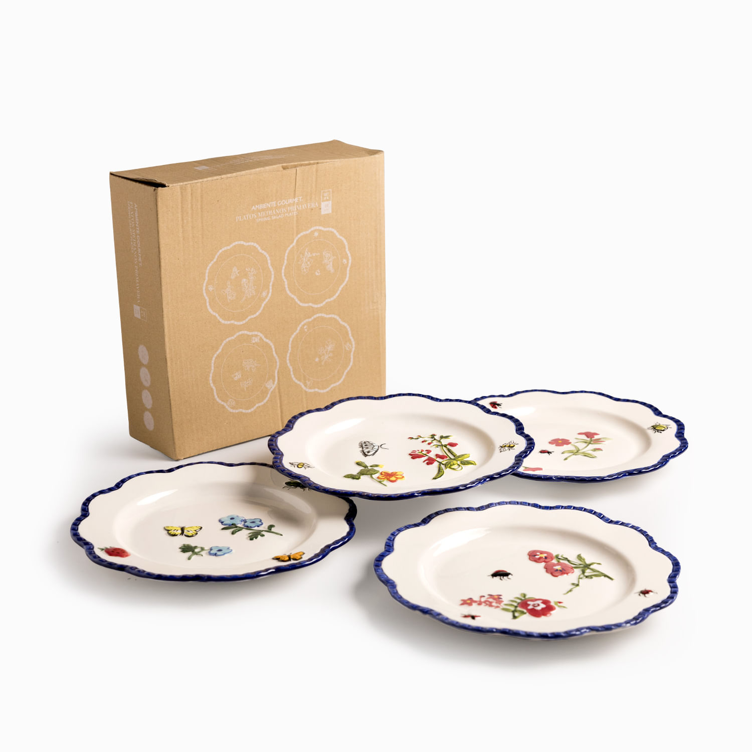 Plato mediano Primavera 20cm set x4 - Imagen 3