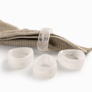 Aro para servilleta en resina blanca set x4