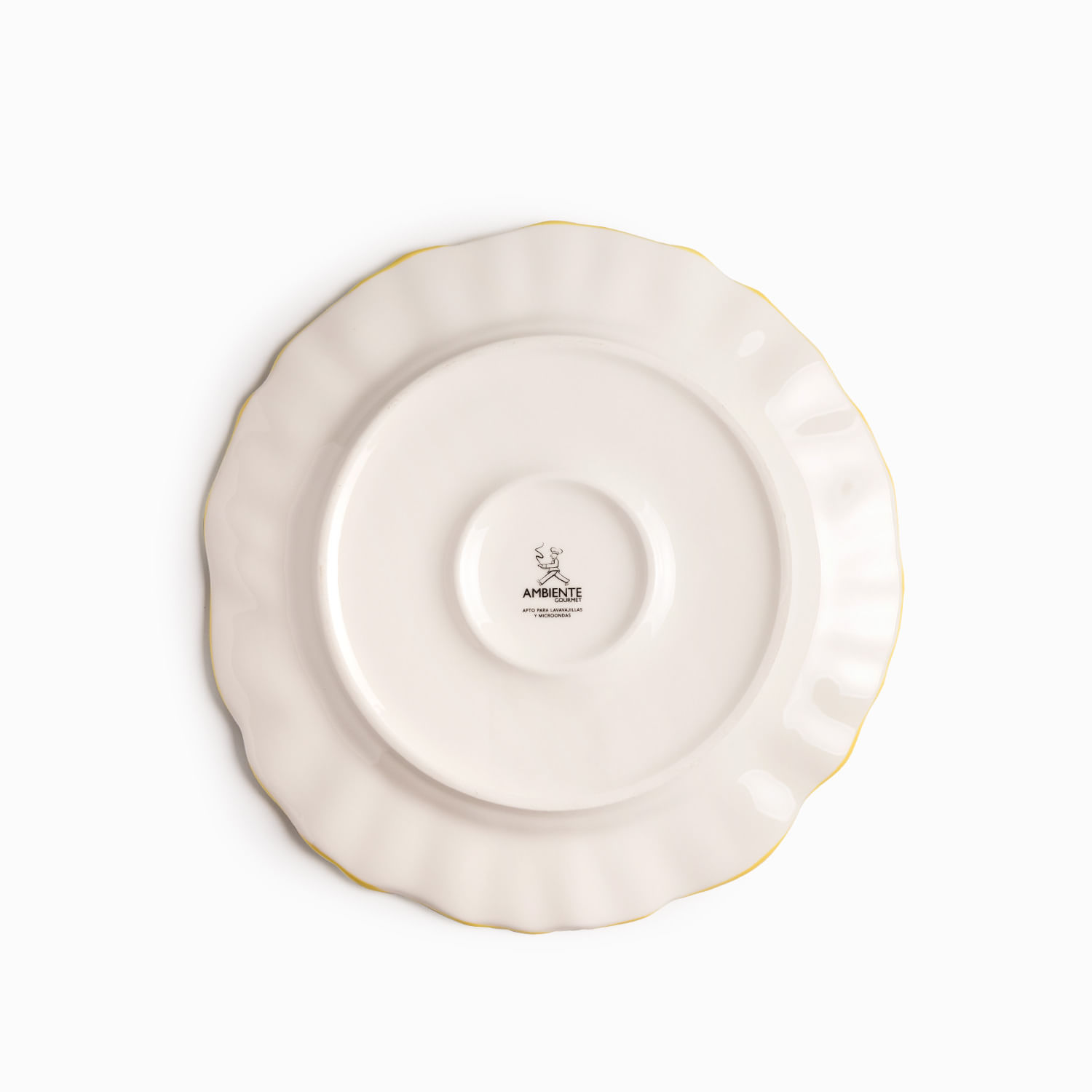 Plato principal líneas amarillo 27cm - Imagen 5
