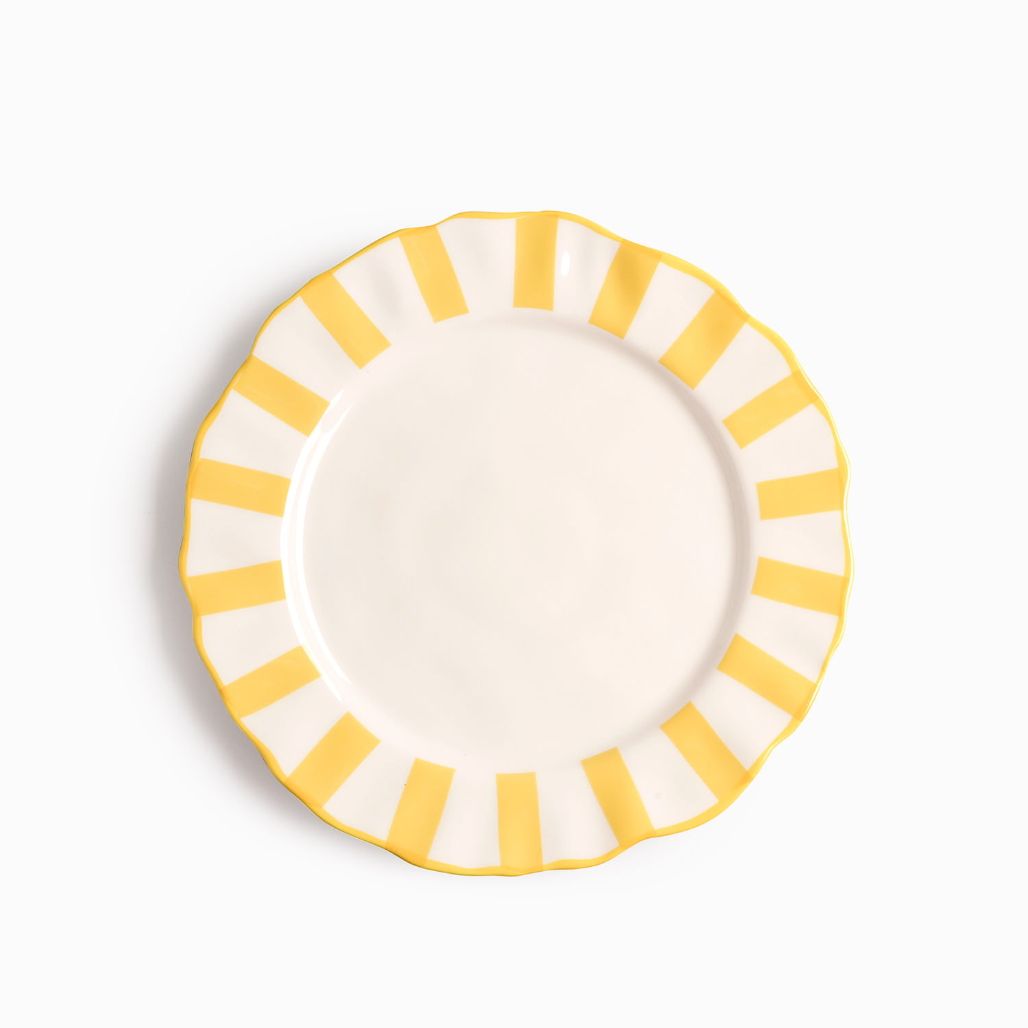 Plato principal líneas amarillo 27cm