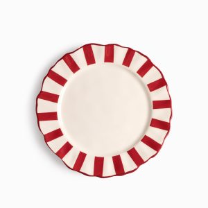 Plato principal líneas rojo 27cm