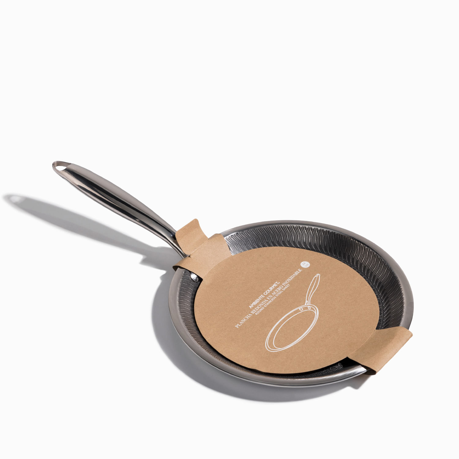 Plancha redonda en acero inoxidable 24cm - Imagen 5