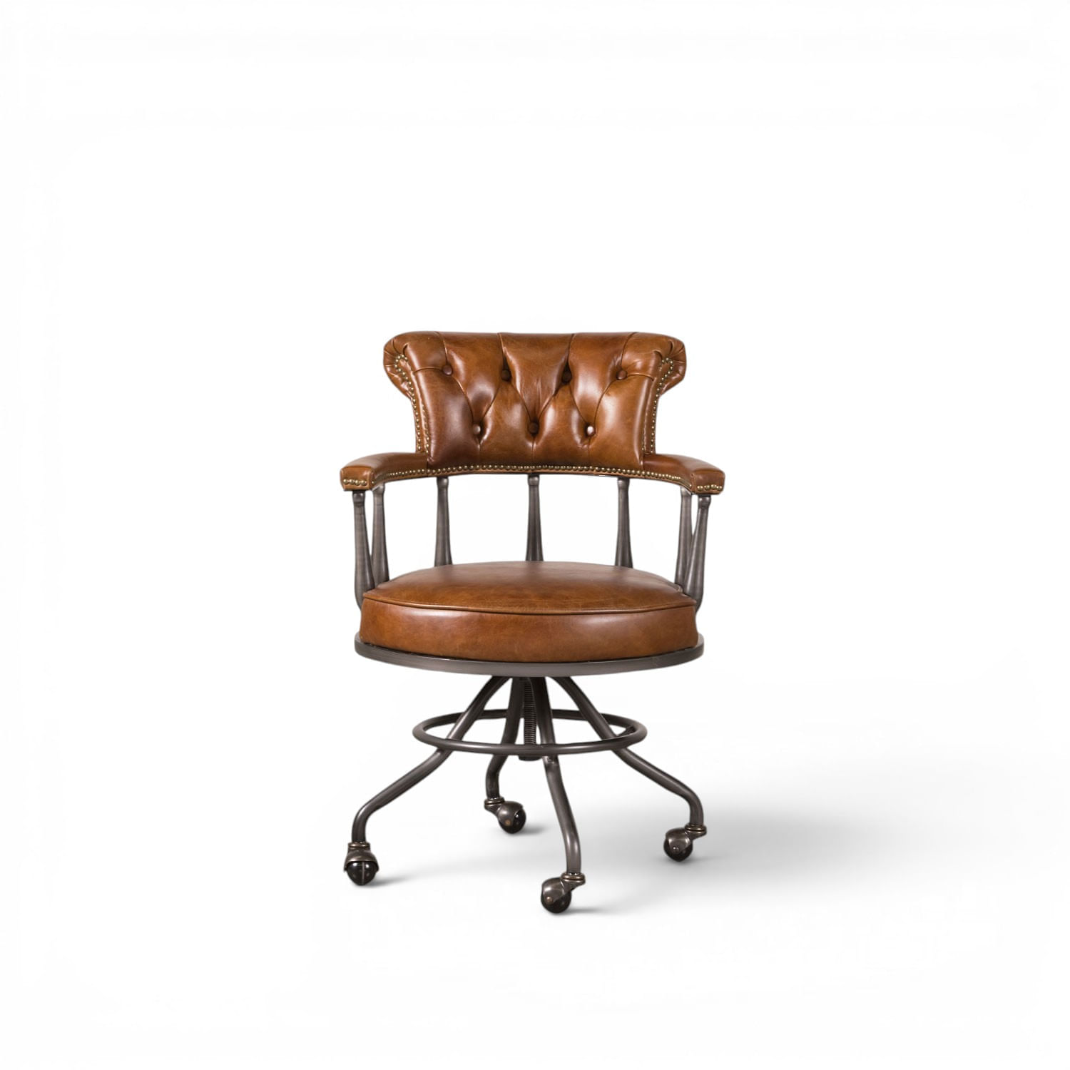 Silla cuero escritorio miel 84x58x68