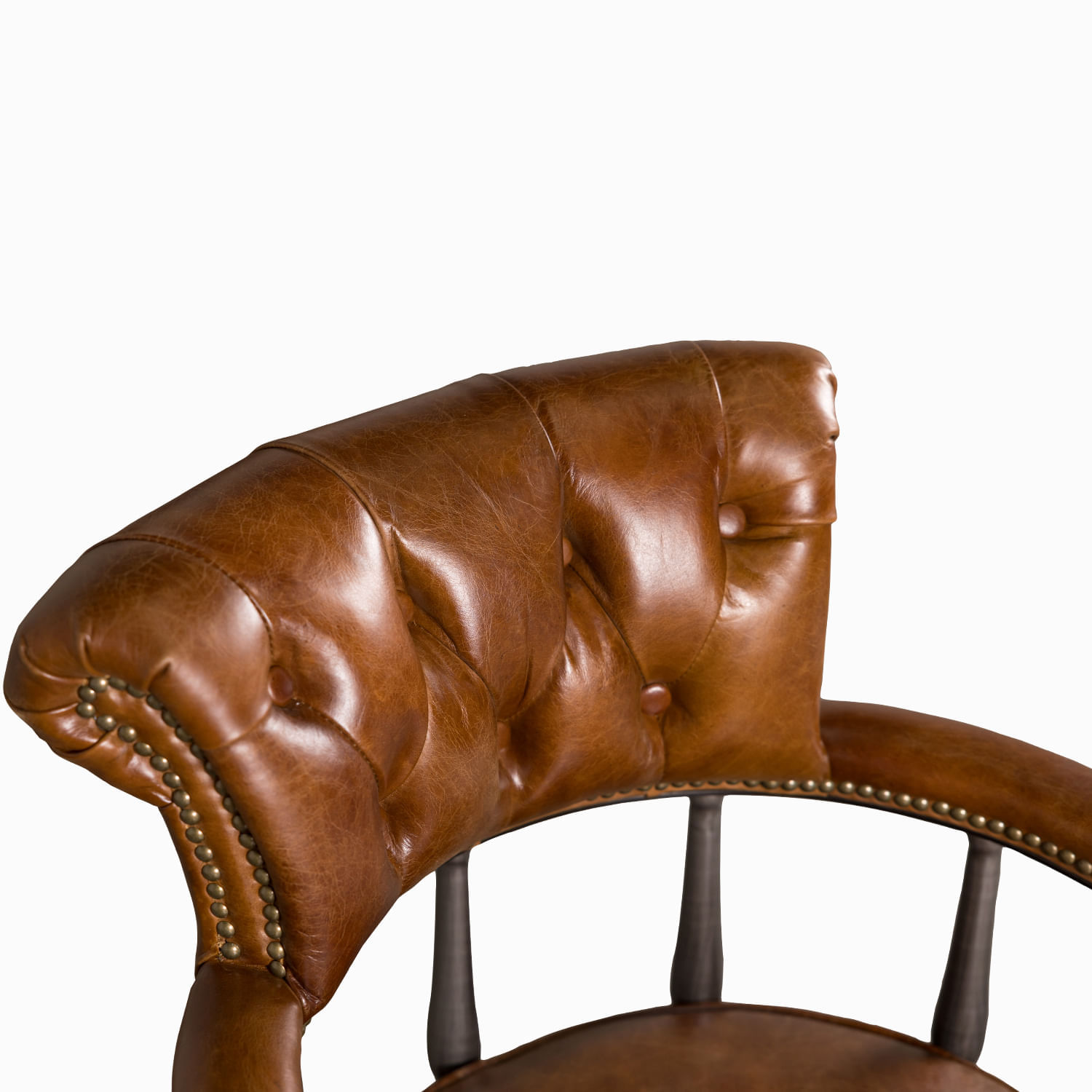 Silla cuero escritorio miel 84x58x68 - Imagen 3