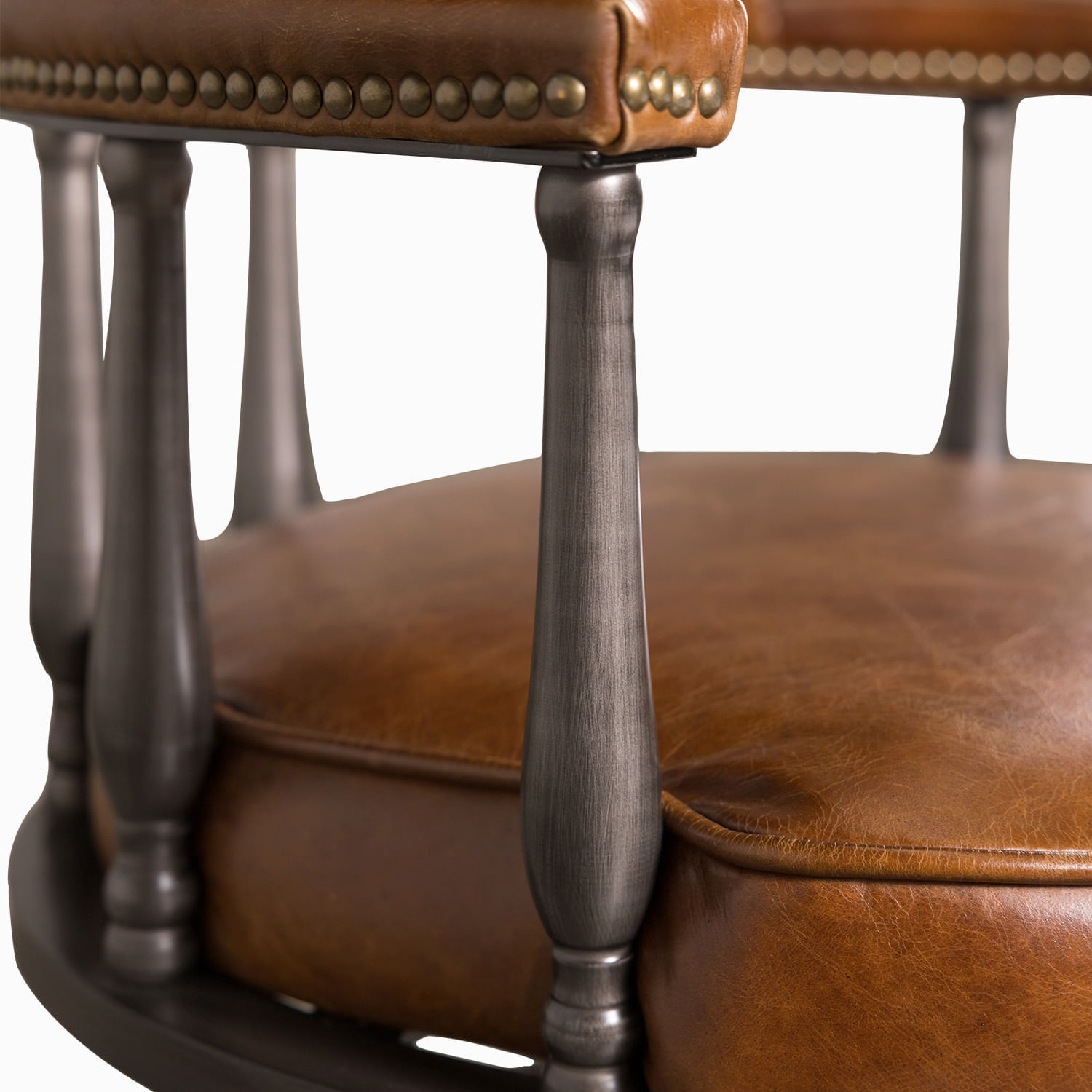 Silla cuero escritorio miel 84x58x68 - Imagen 7
