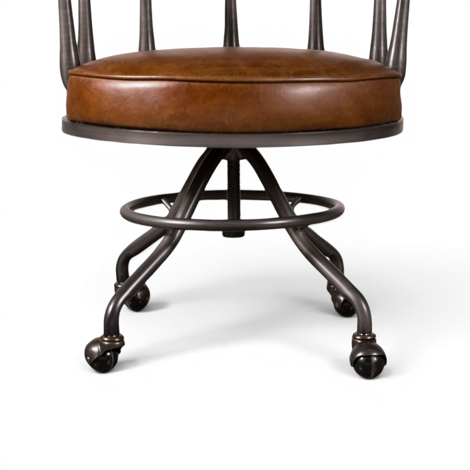 Silla cuero escritorio miel 84x58x68 - Imagen 9