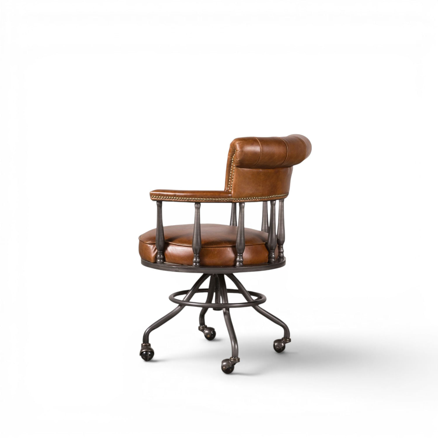 Silla cuero escritorio miel 84x58x68 - Imagen 6