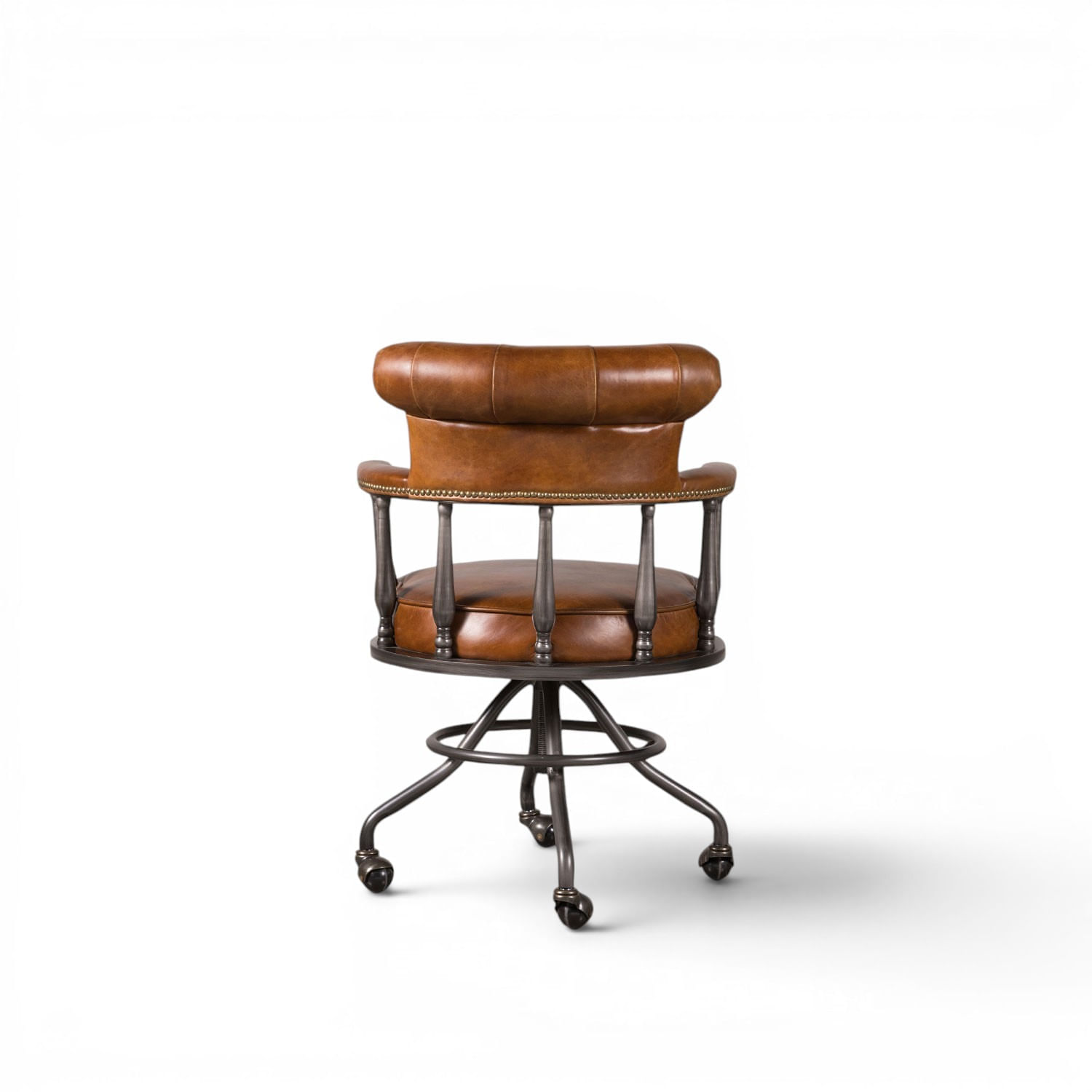 Silla cuero escritorio miel 84x58x68 - Imagen 8