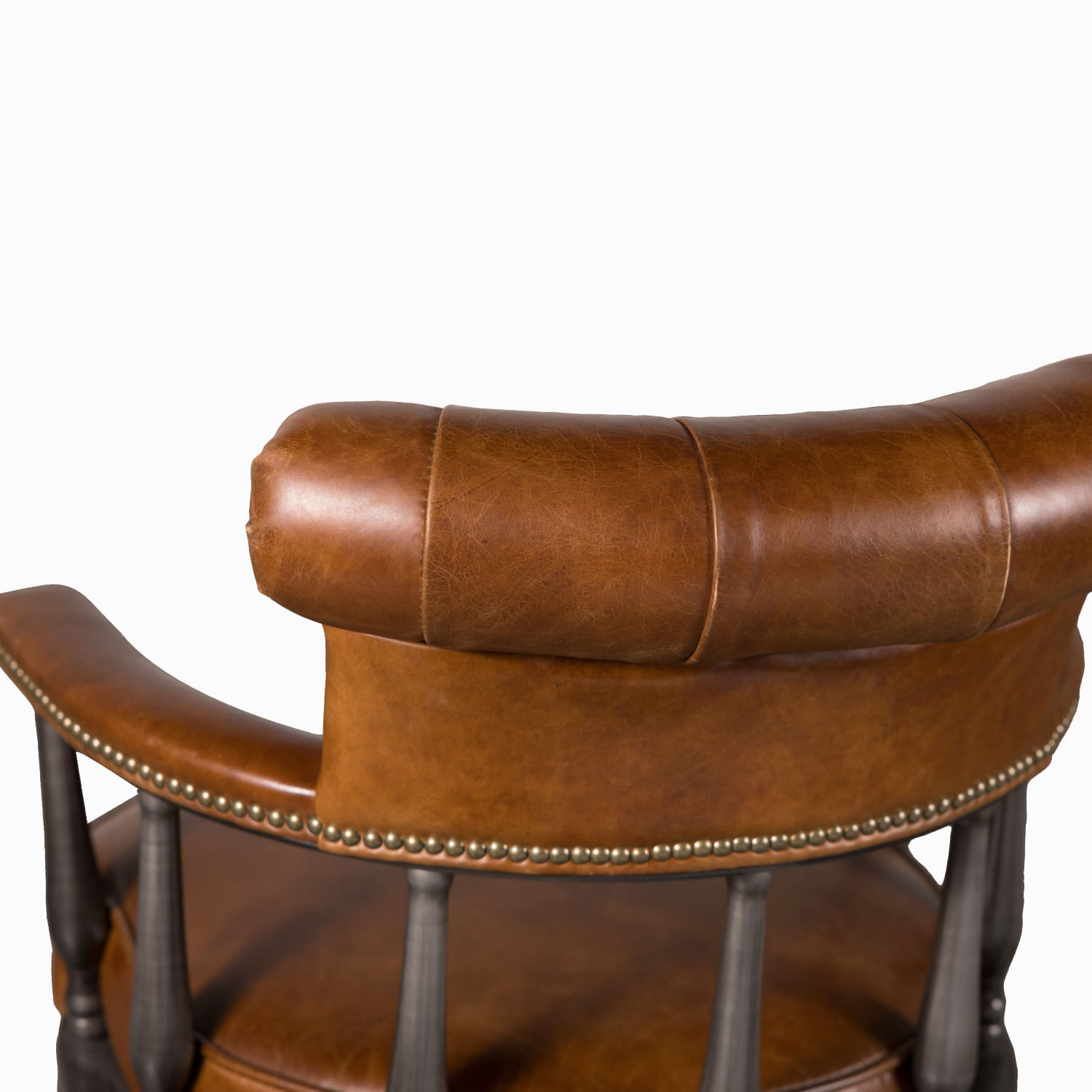 Silla cuero escritorio miel 84x58x68 - Imagen 2