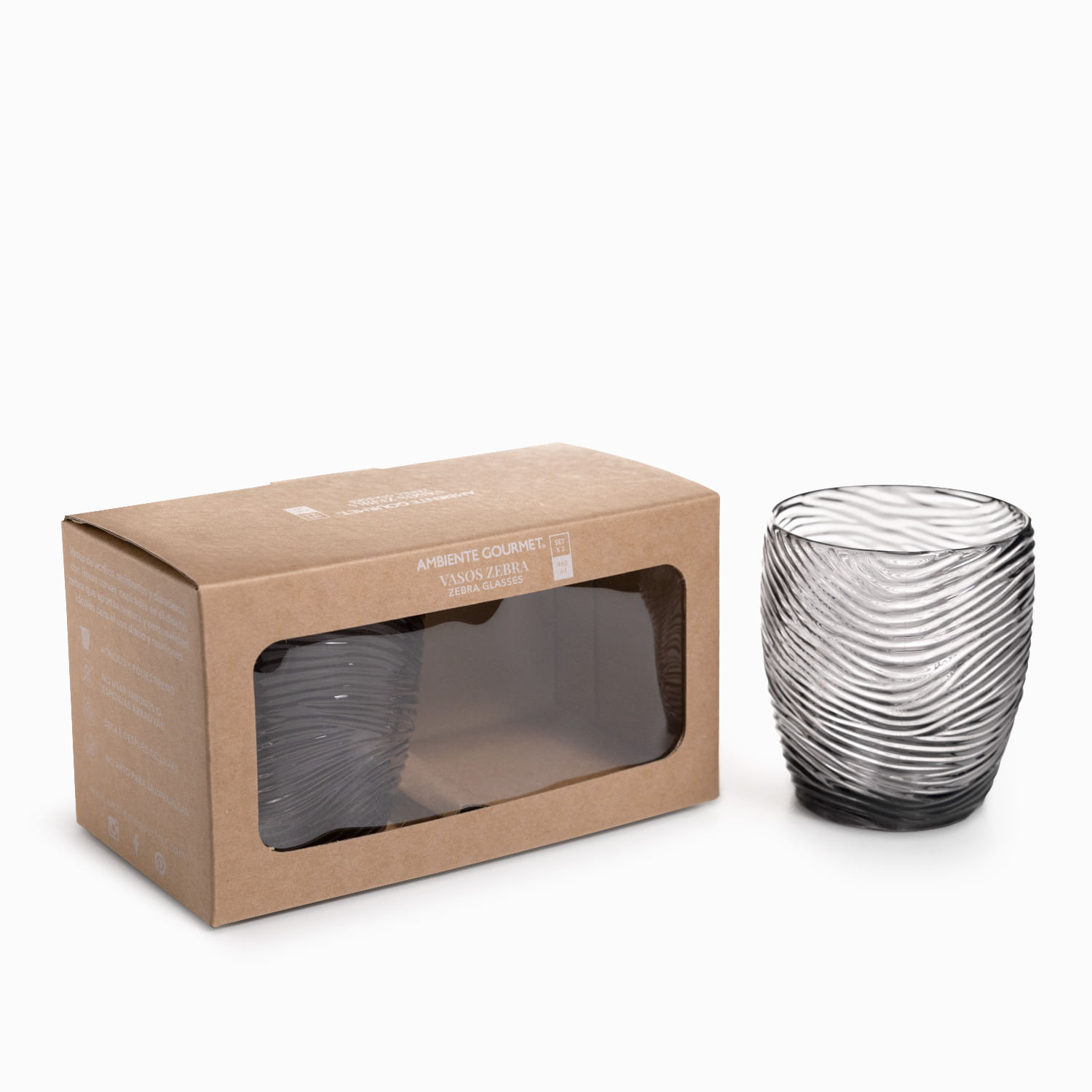 Vaso Zebra 460ml set x2 - Imagen 5