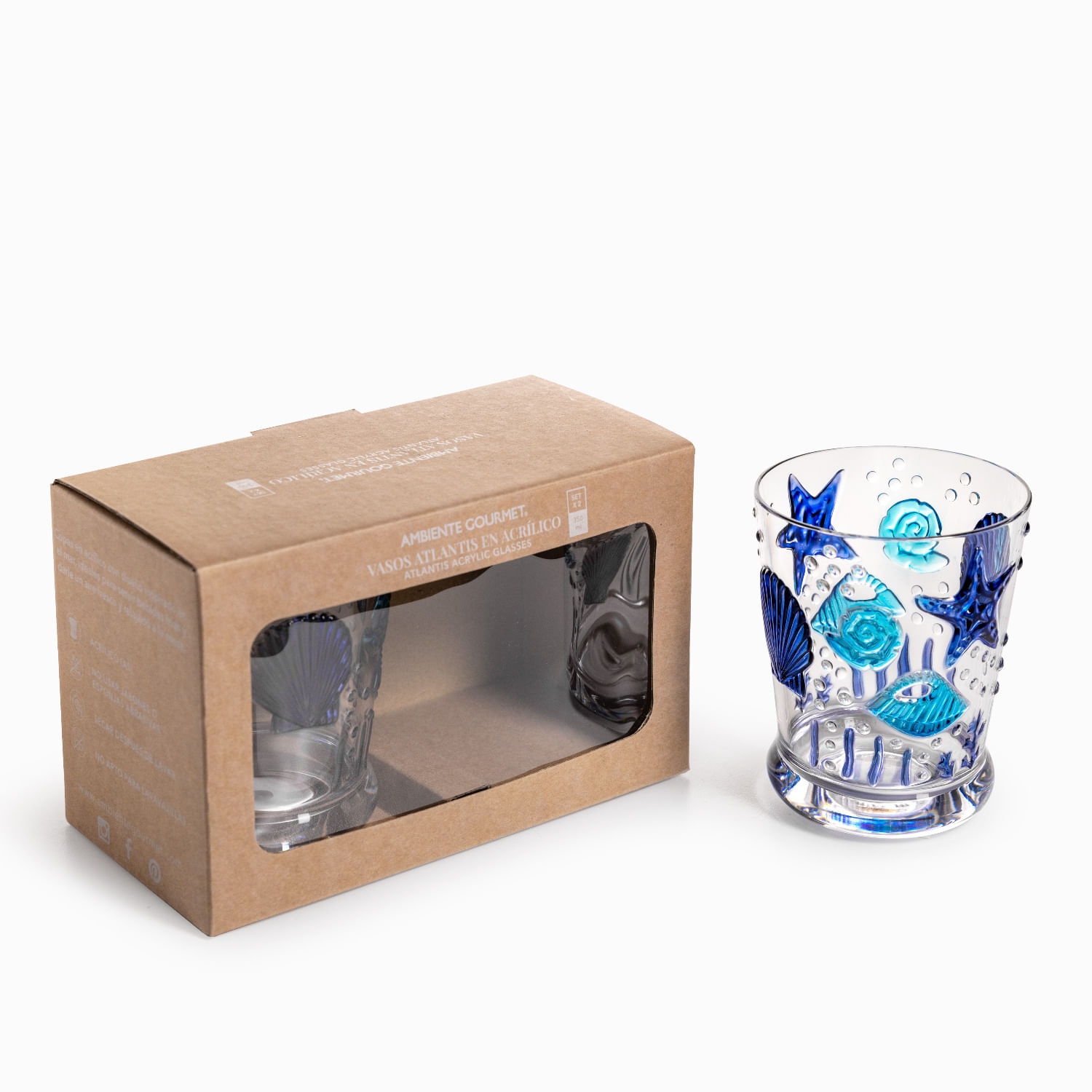 Vaso Atlantis en acrílico 350ml set x2 - Imagen 4