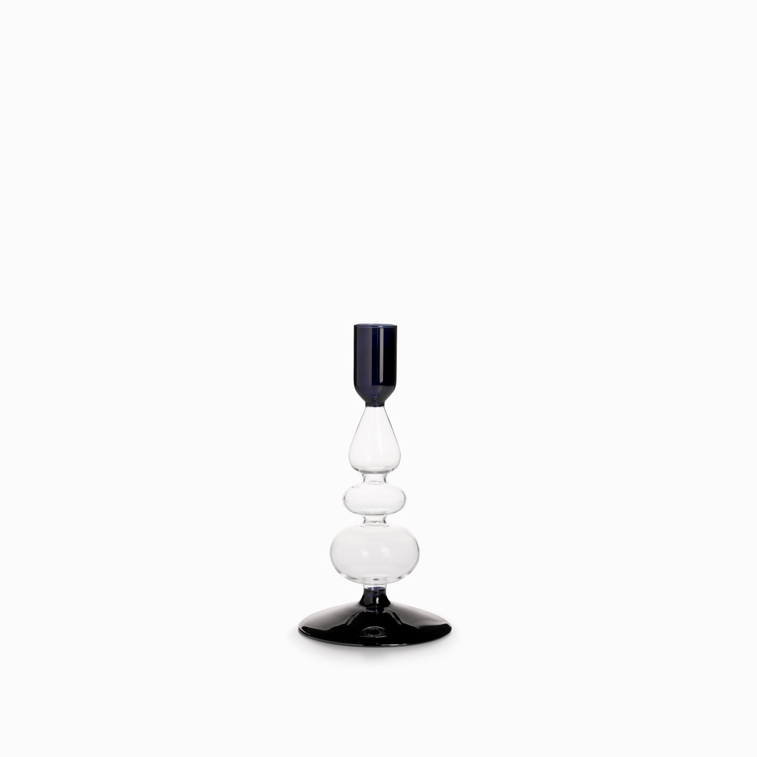 Candelabro contraste negro 18cm