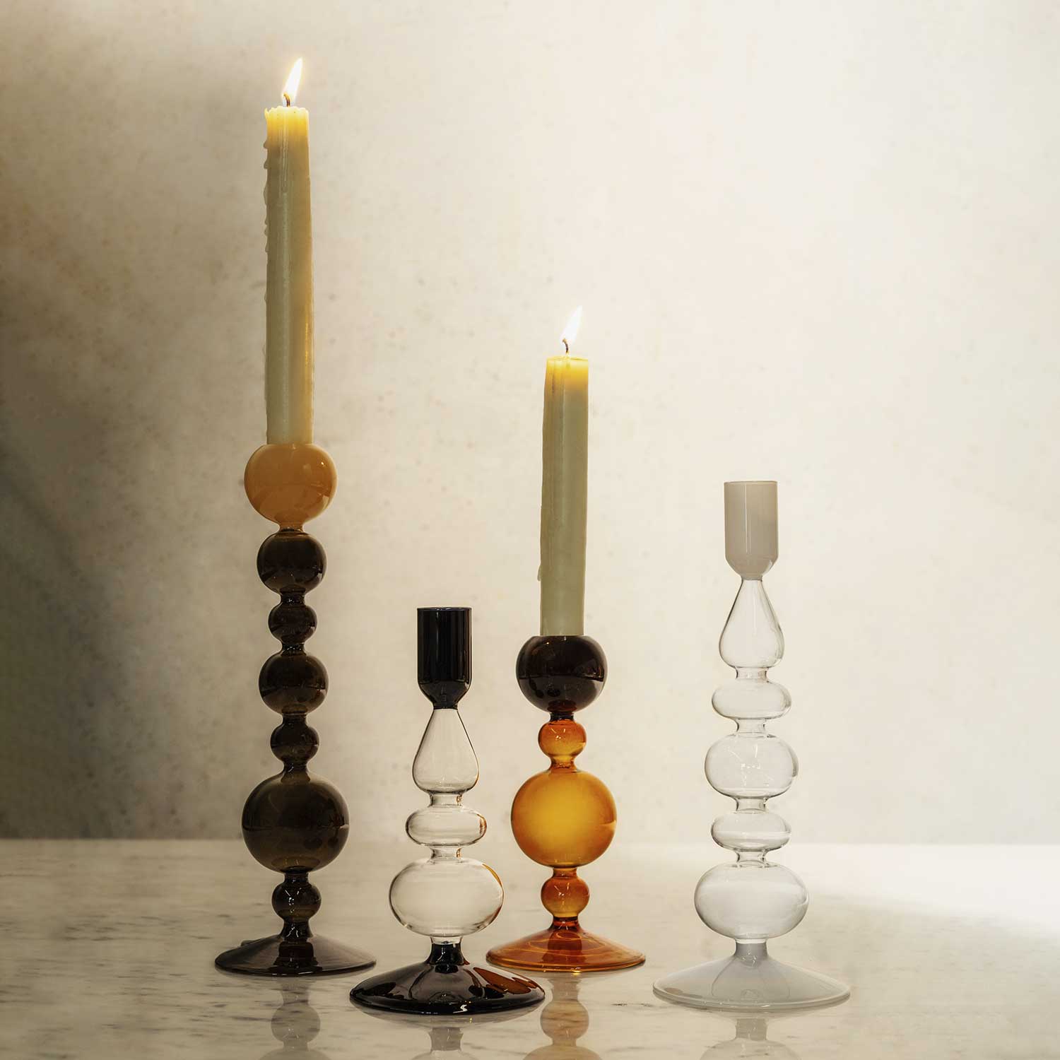 Candelabro contraste blanco 23cm - Imagen 2