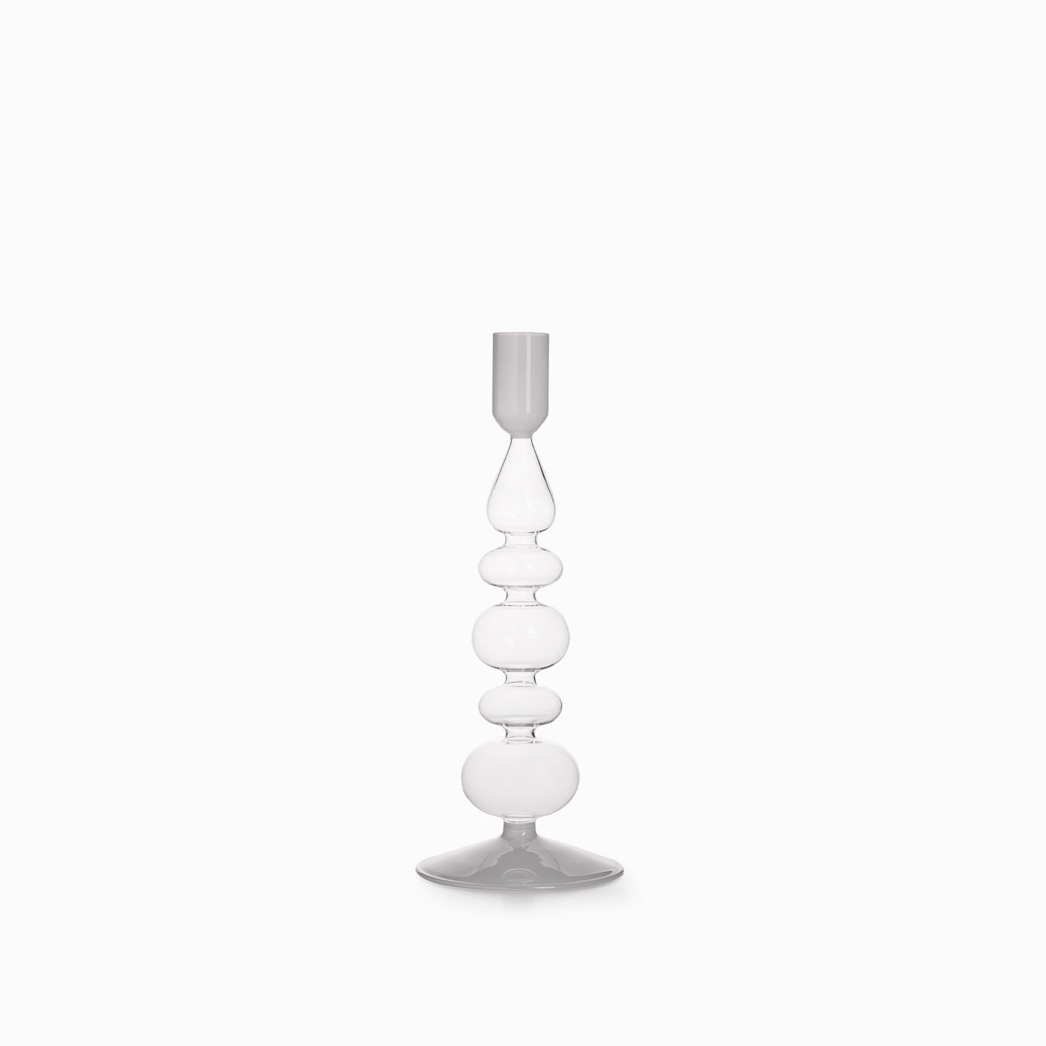 Candelabro contraste blanco 23cm