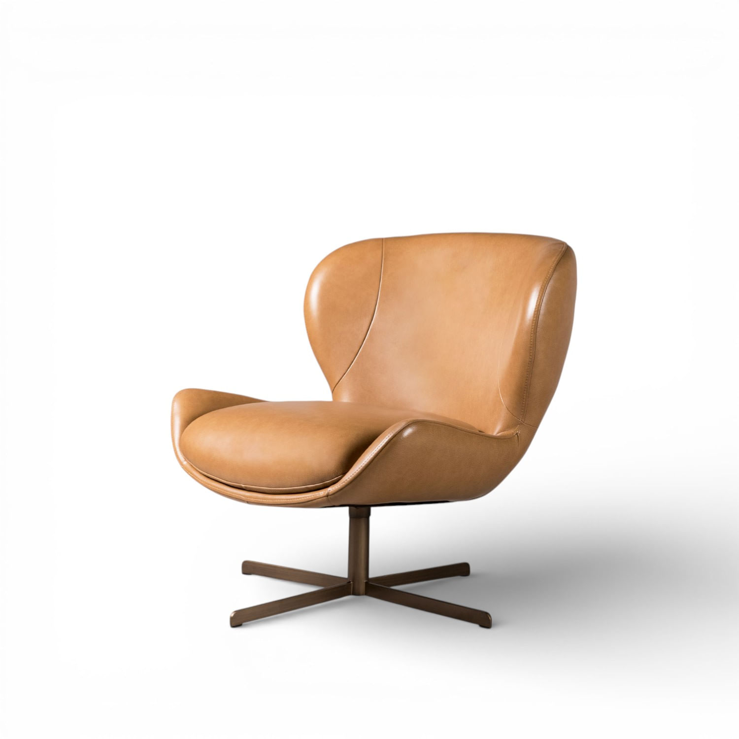 Poltrona Alea cuero miel 60x88x81