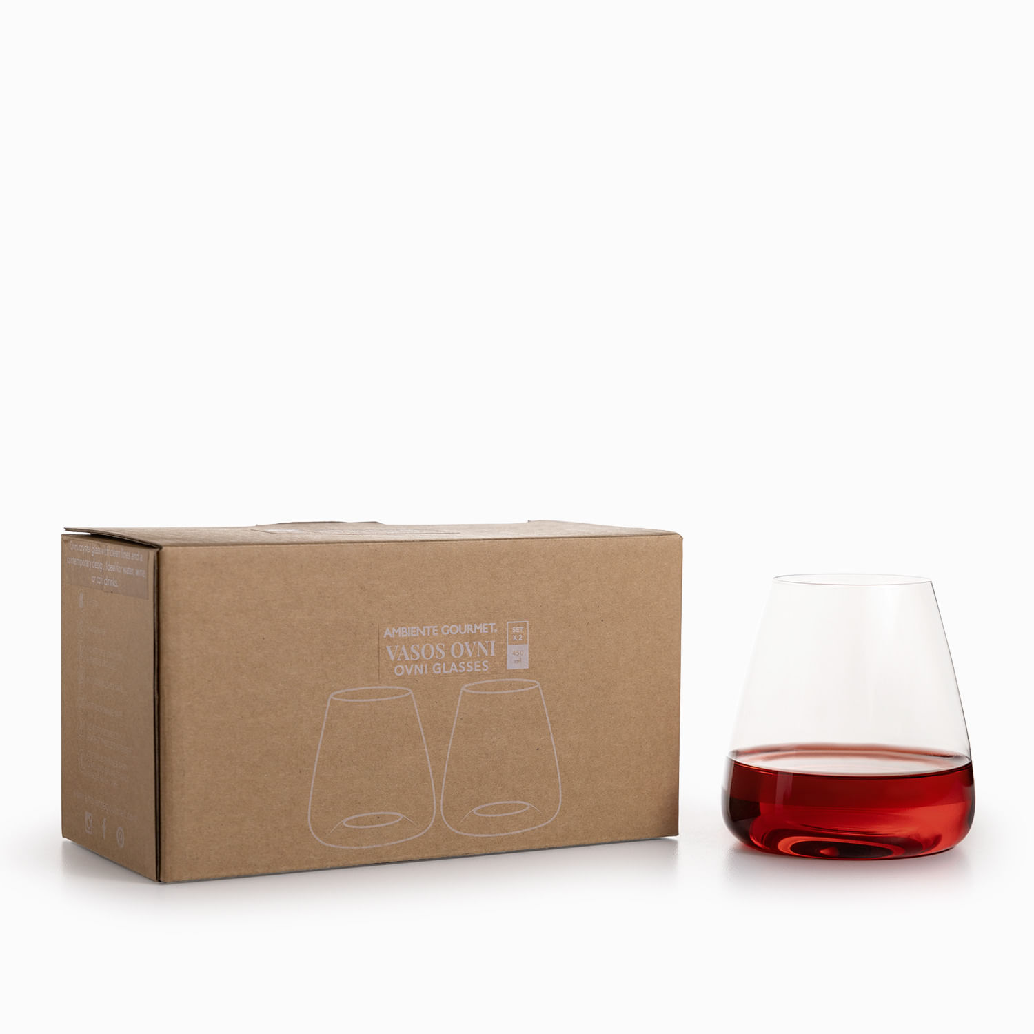 Vaso ovni en cristal 450ml set x2 - Imagen 3