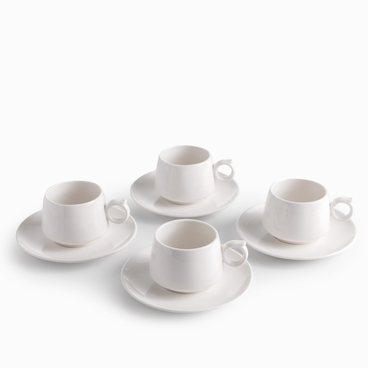 Pocillo y plato Elisa 210ml 8 piezas