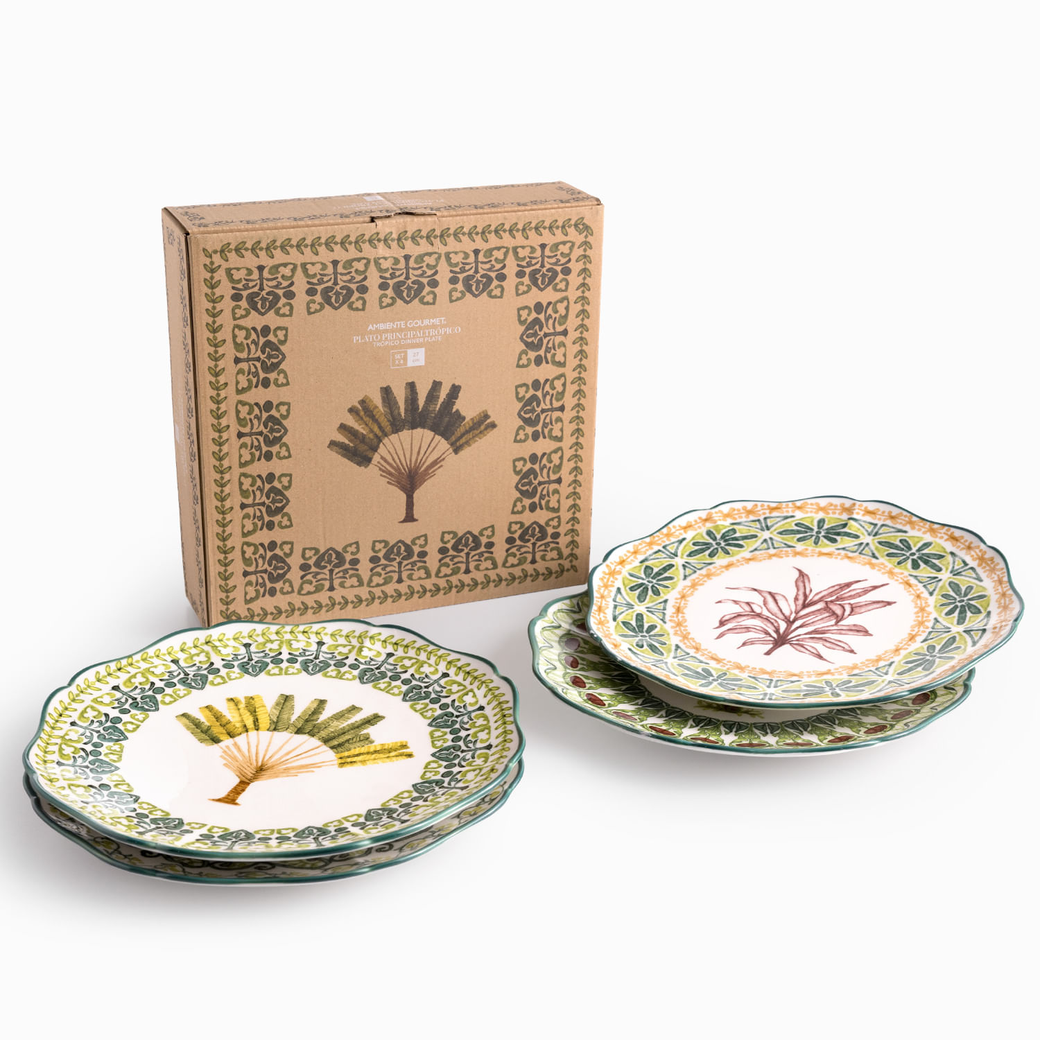 Plato principal Tropico 27cm set x4 - Imagen 3
