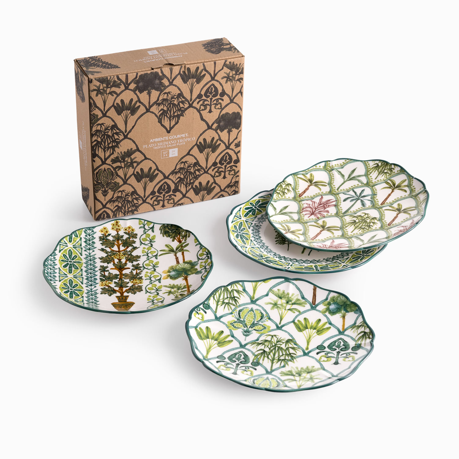 Plato mediano Tropico 20cm set x4 - Imagen 3