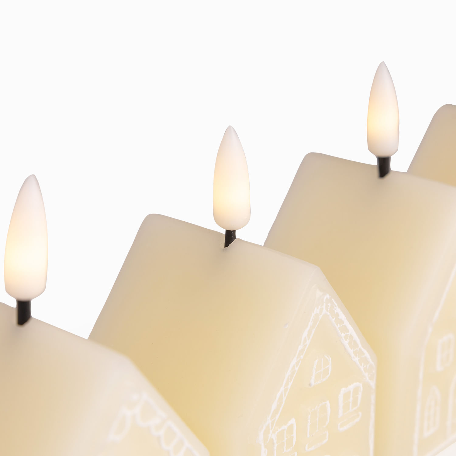 Velas led casas navidad set x4 - Imagen 2