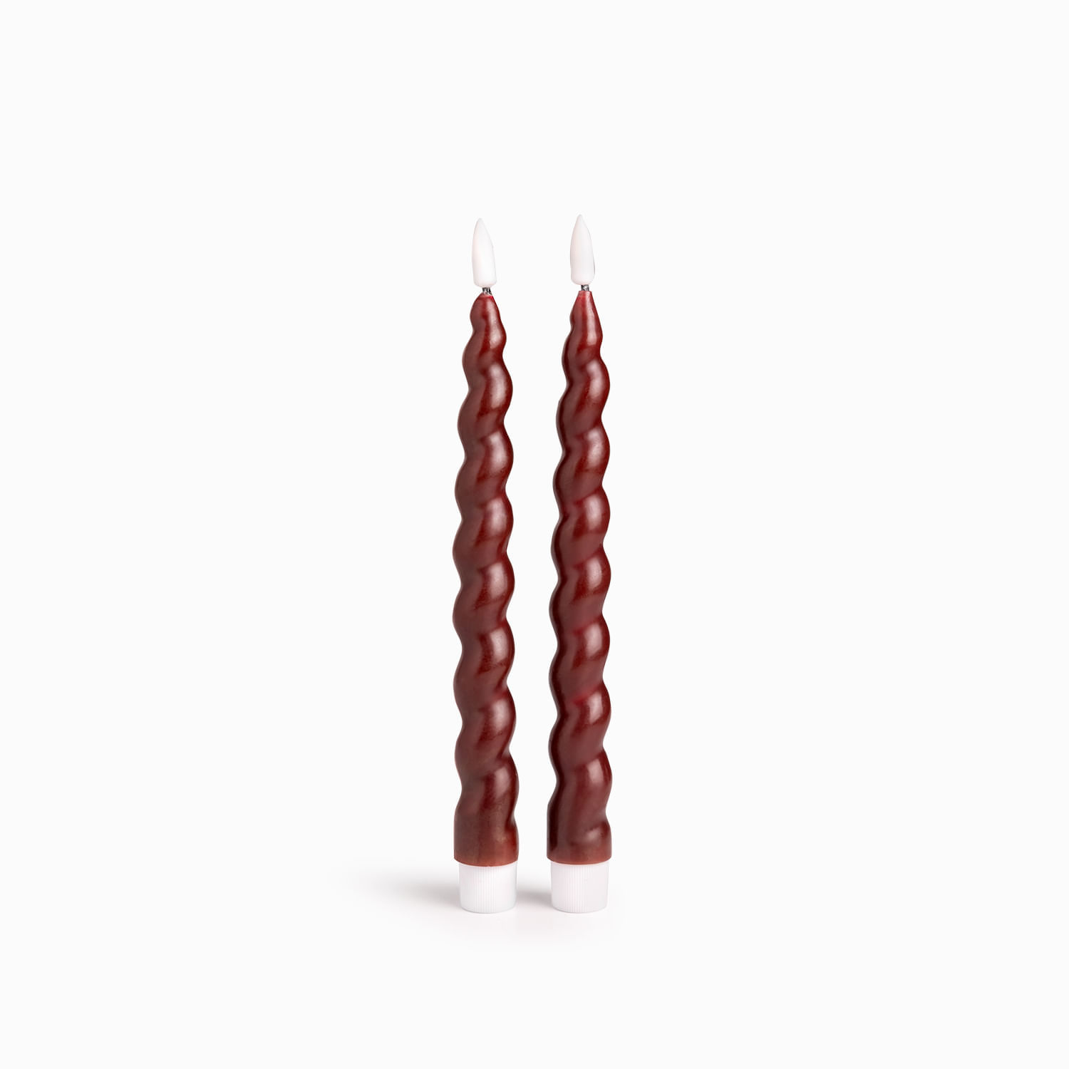 Velas led espiral roja 22cm set x2