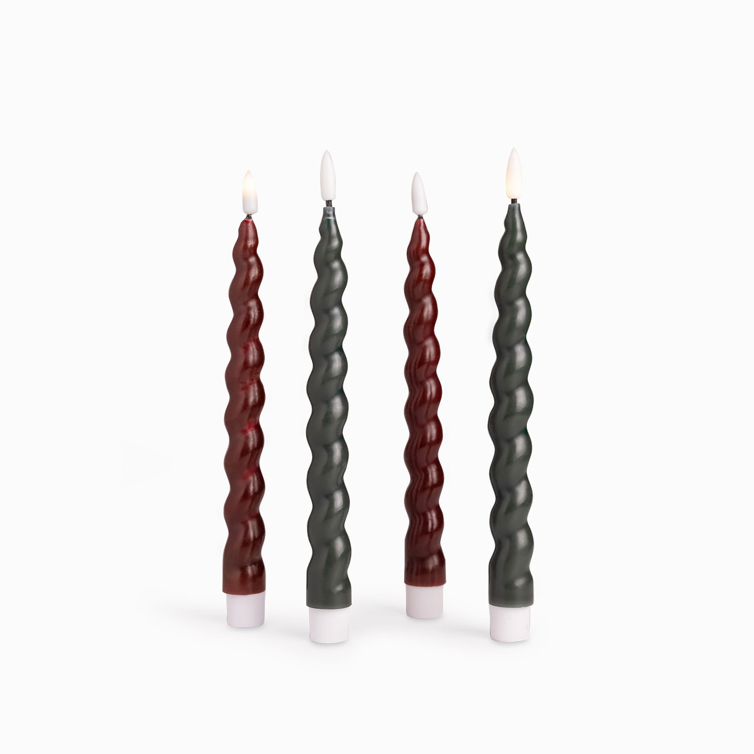 Velas led espiral roja 22cm set x2 - Imagen 5