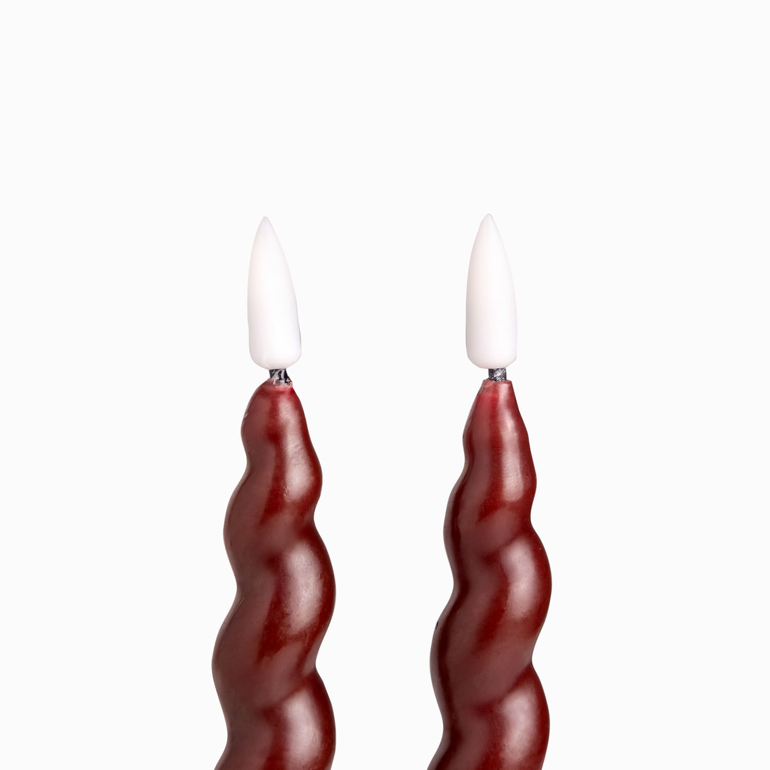 Velas led espiral roja 22cm set x2 - Imagen 2