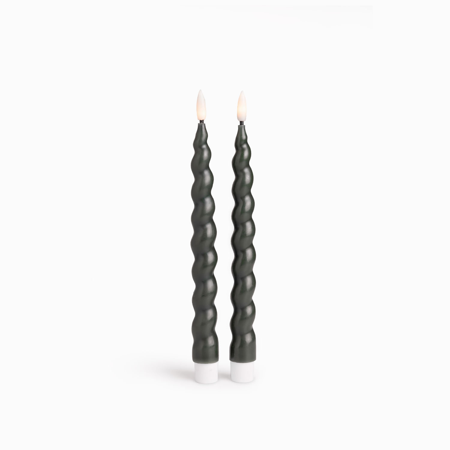 Velas led espiral verde 22cm set x2