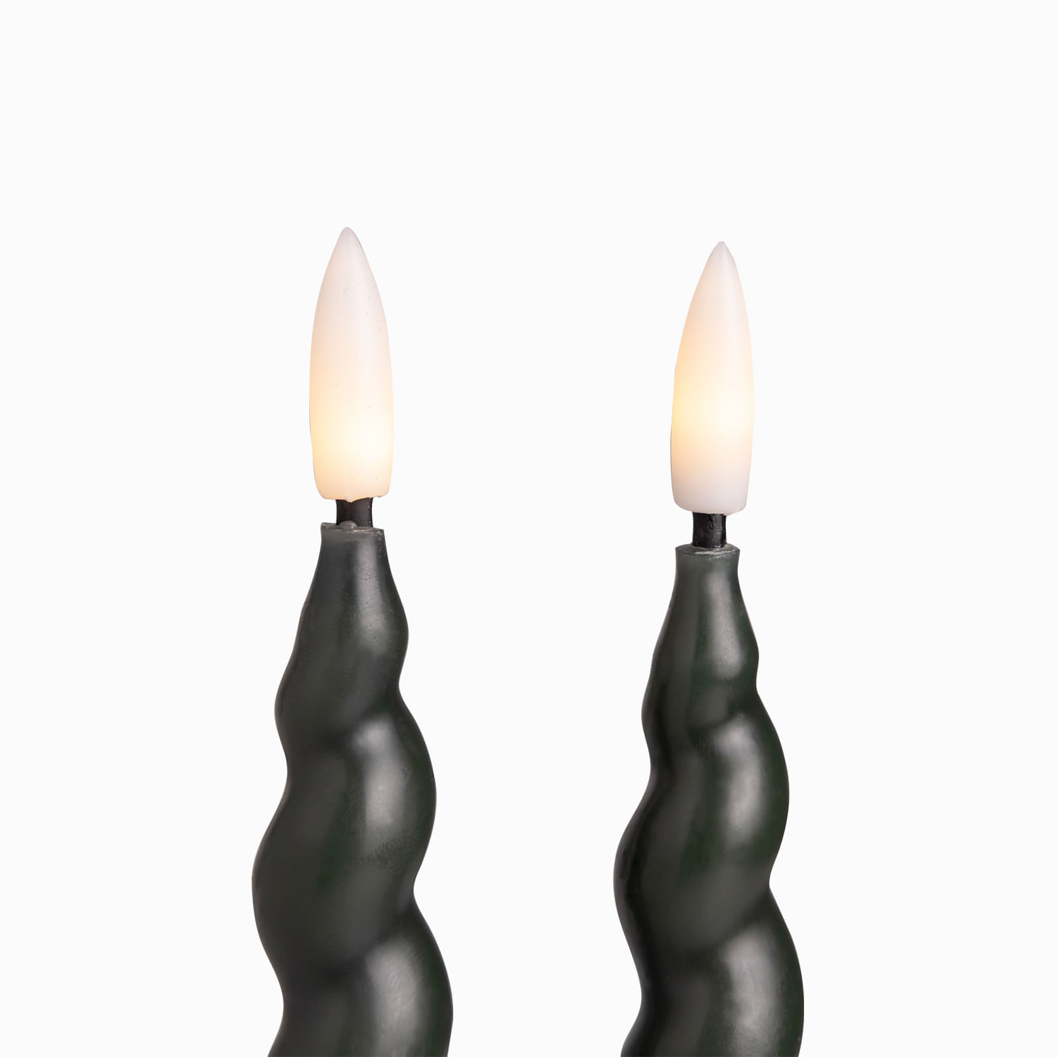 Velas led espiral verde 22cm set x2 - Imagen 2