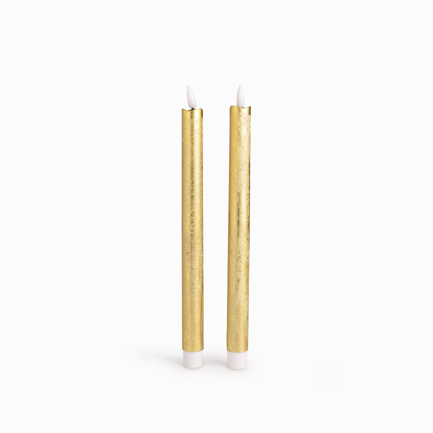 Velas led largas dorada 26cm set x2