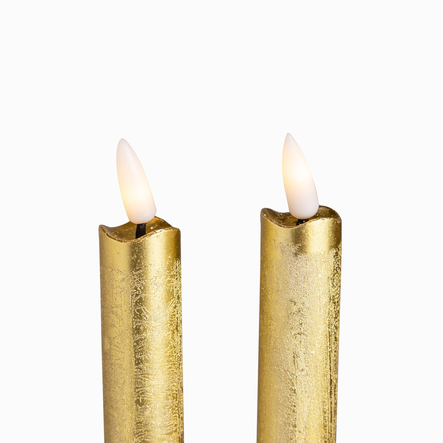 Velas led largas dorada 26cm set x2 - Imagen 2