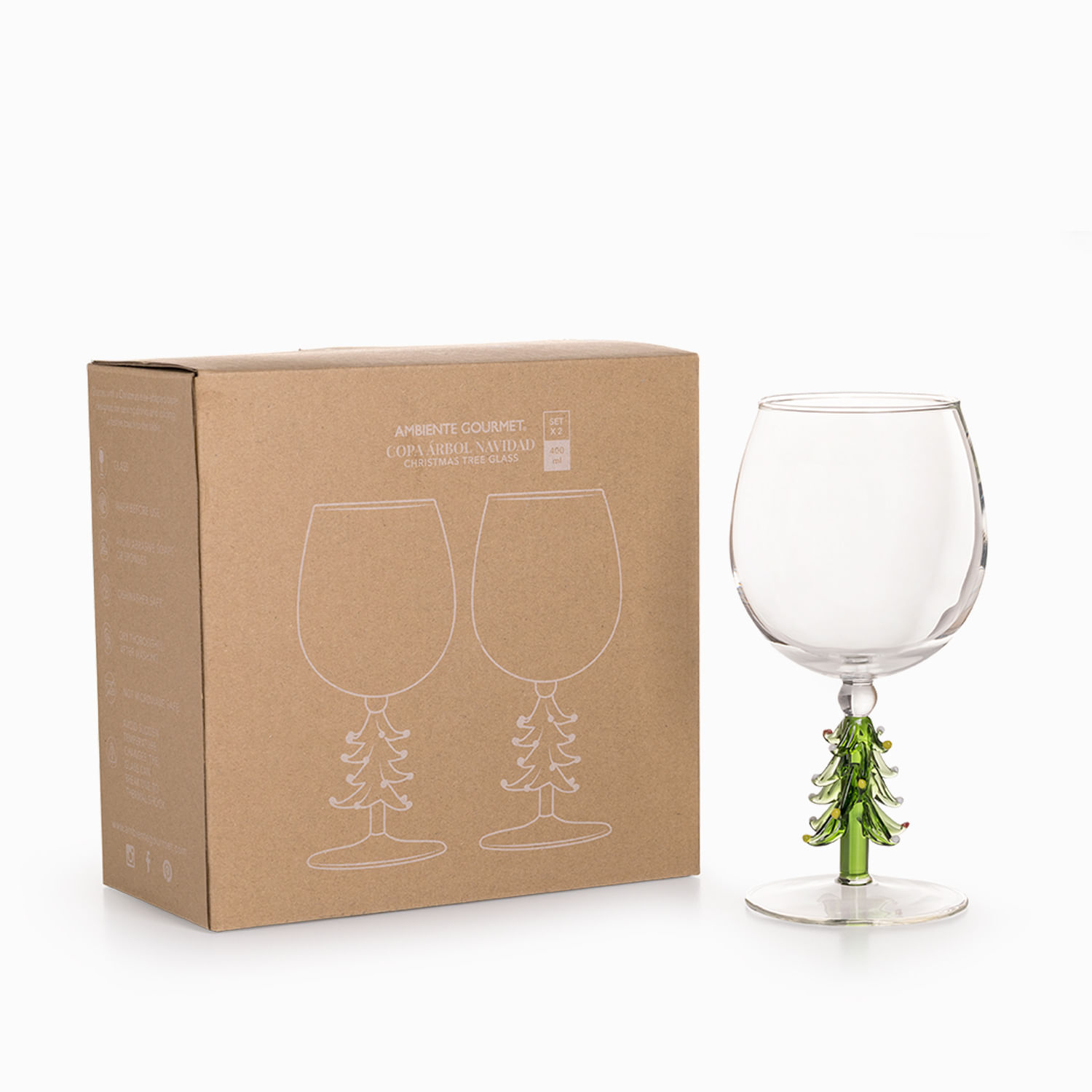 Copa árbol navidad 400ml set x2 - Imagen 4