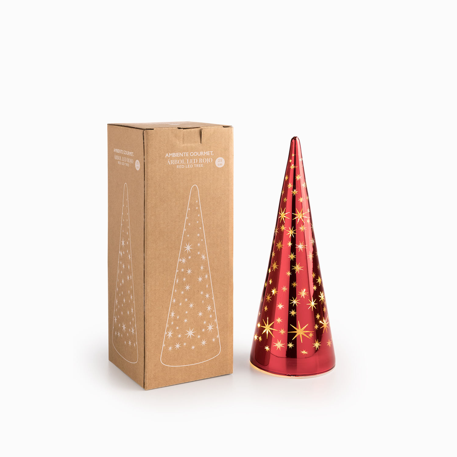 Árbol led rojo 25cm - Imagen 3