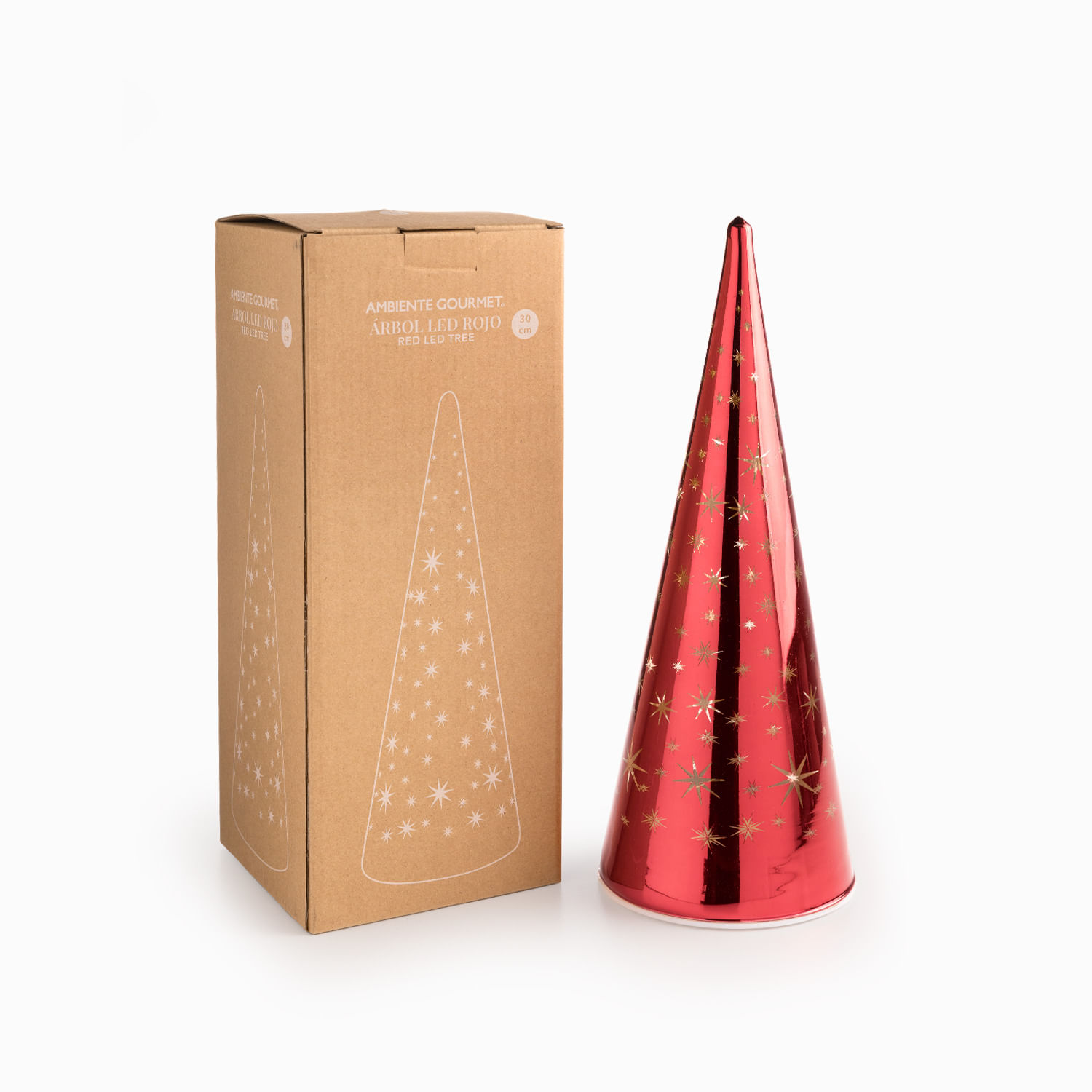 Árbol led rojo 30cm - Imagen 3