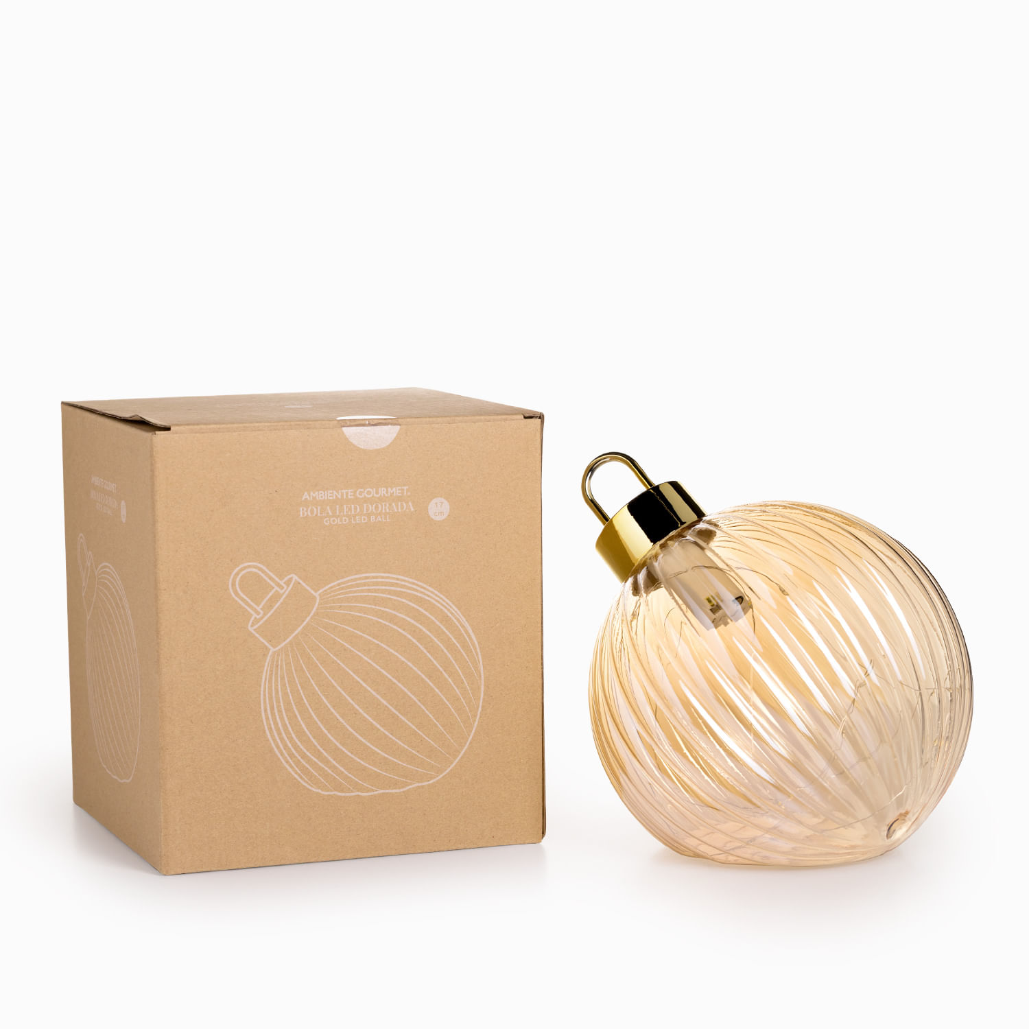 Bola led dorado 17cm - Imagen 2