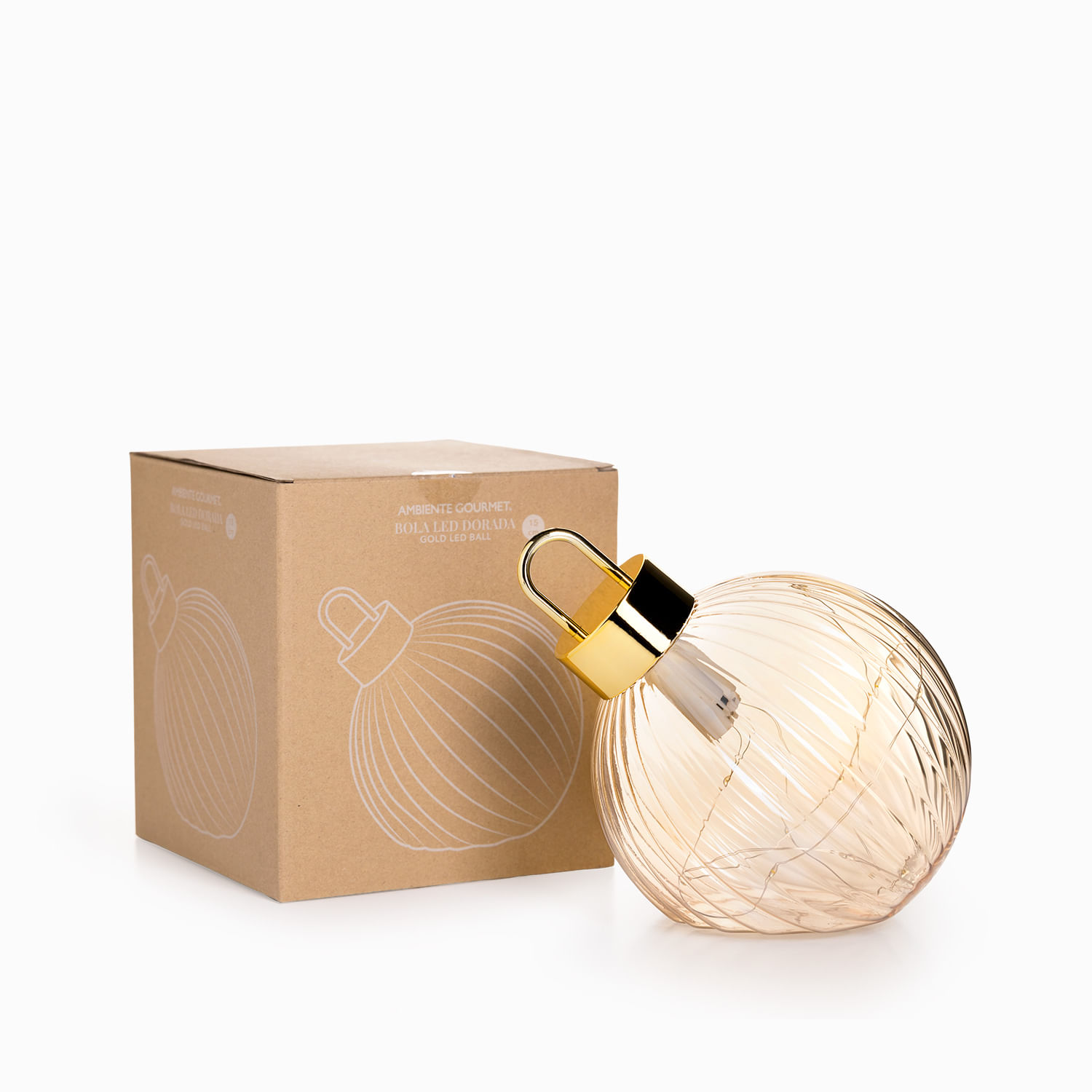 Bola led dorado 15cm - Imagen 2