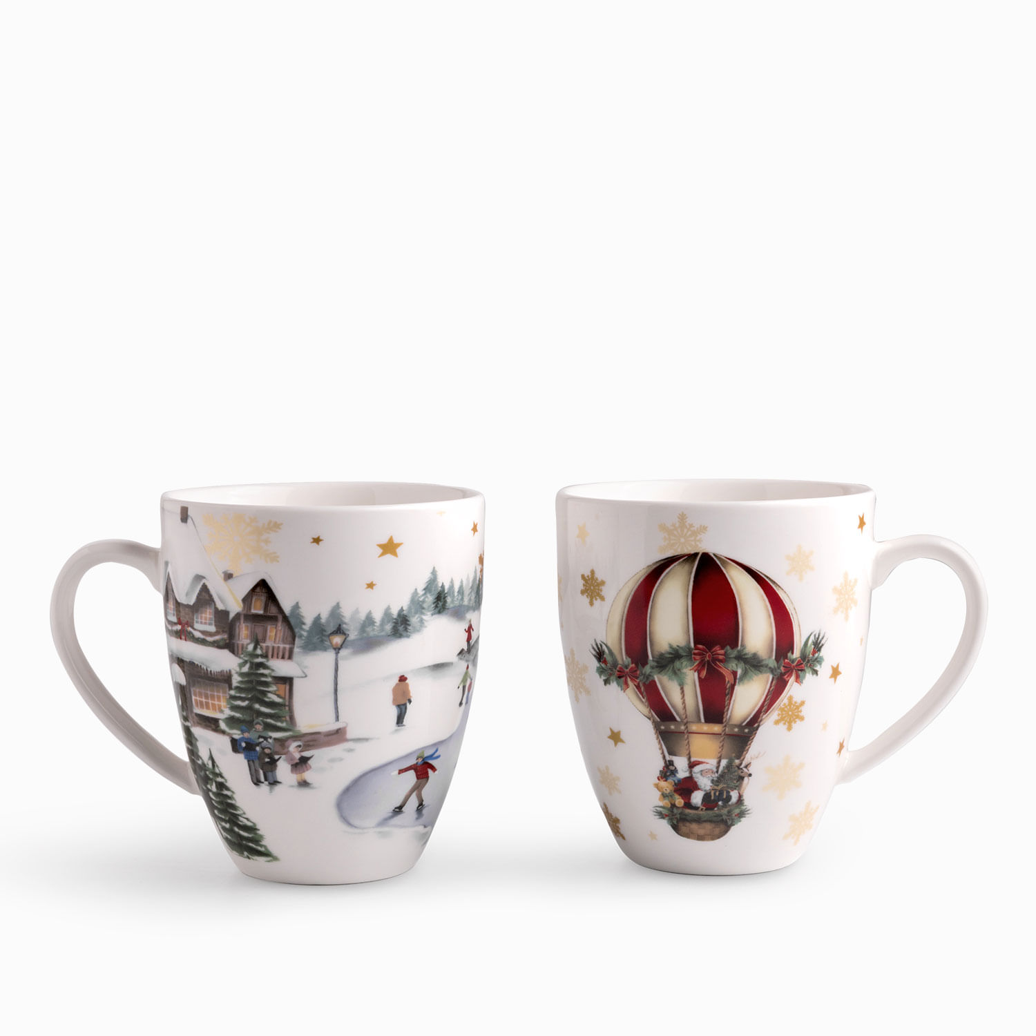 Mug noche buena Snow ville 350ml set x2