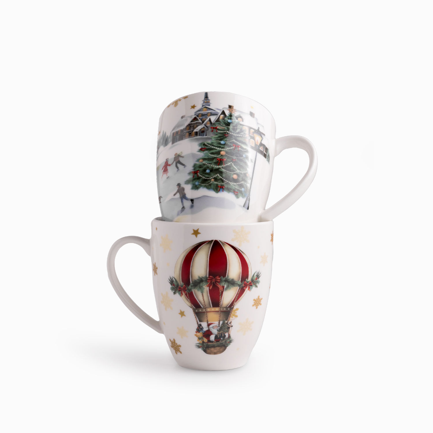 Mug noche buena Snow ville 350ml set x2 - Imagen 3