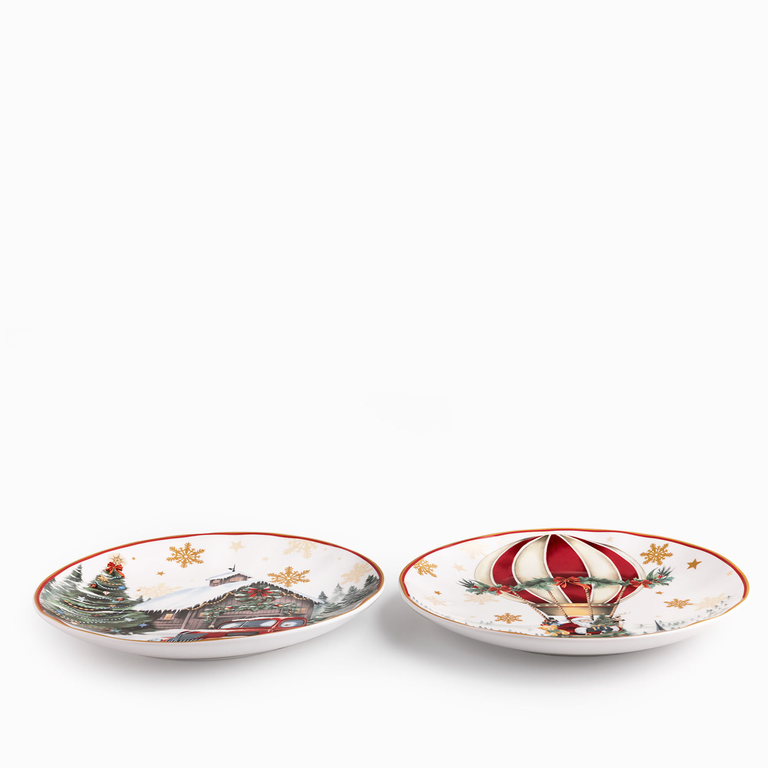 Plato principal noche buena Snow journey 27cm set x2 - Imagen 4