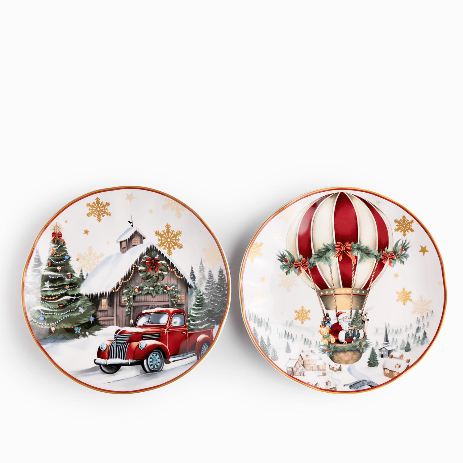 Plato principal noche buena Snow journey 27cm set x2
