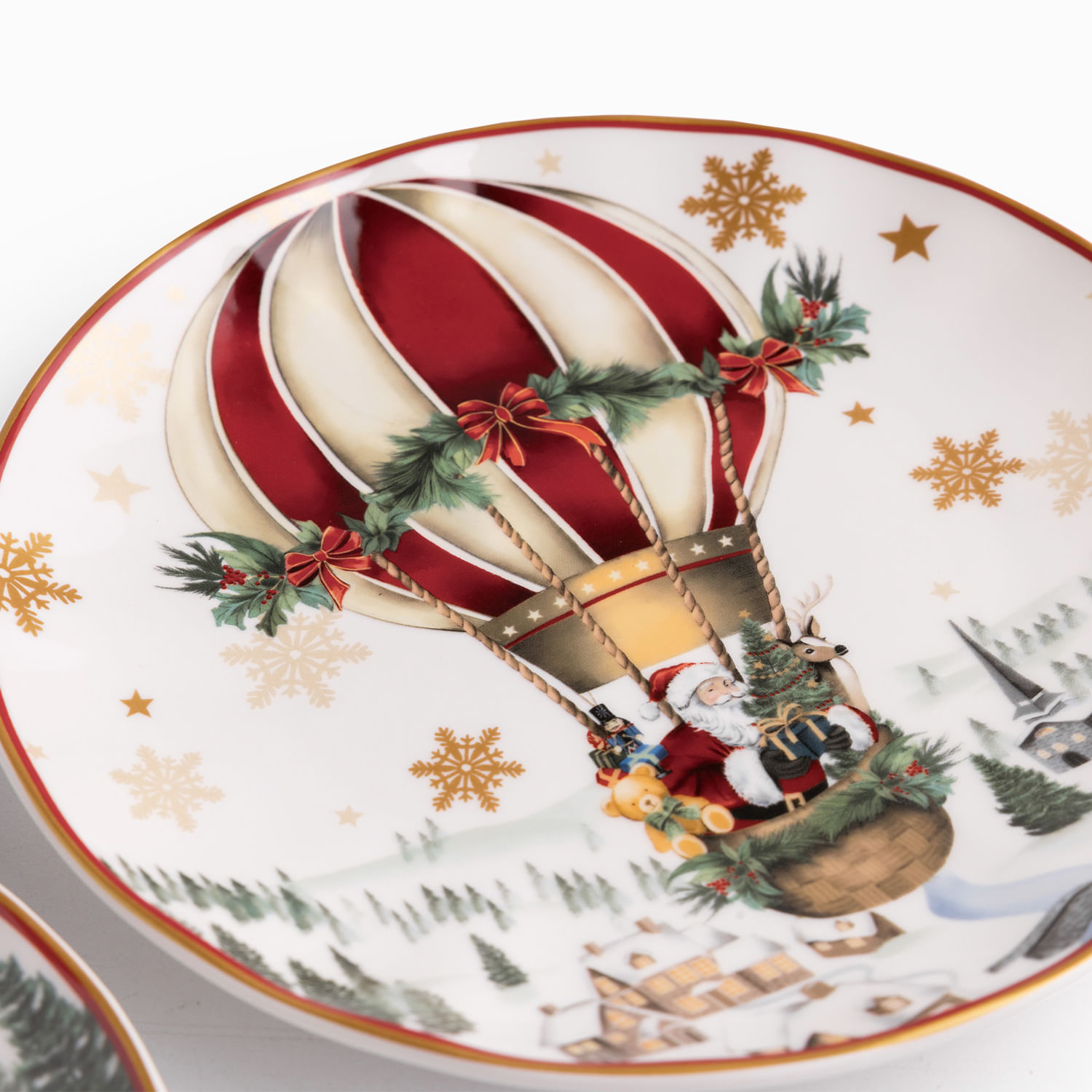 Plato mediano noche buena Snow journey 21cm set x2 - Imagen 4