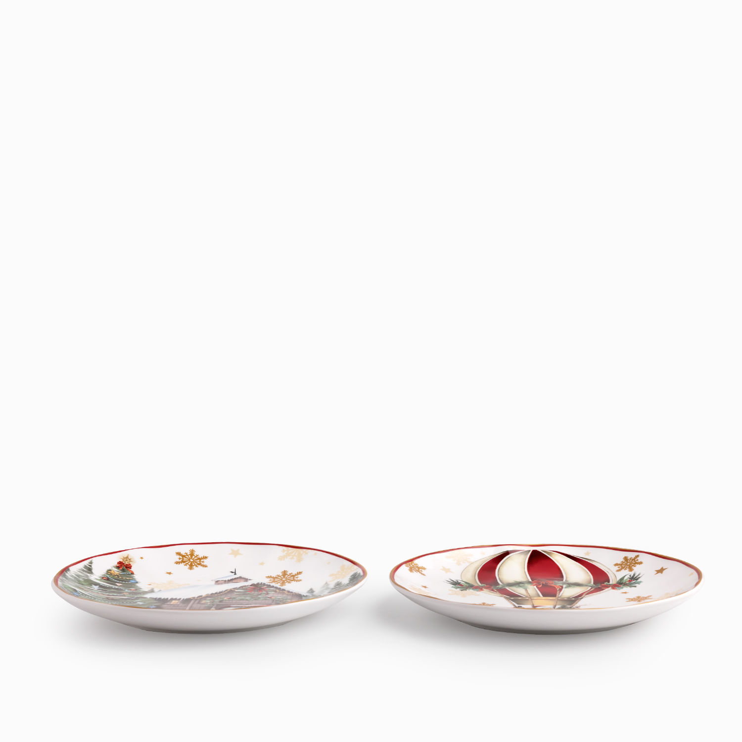 Plato mediano noche buena Snow journey 21cm set x2 - Imagen 5