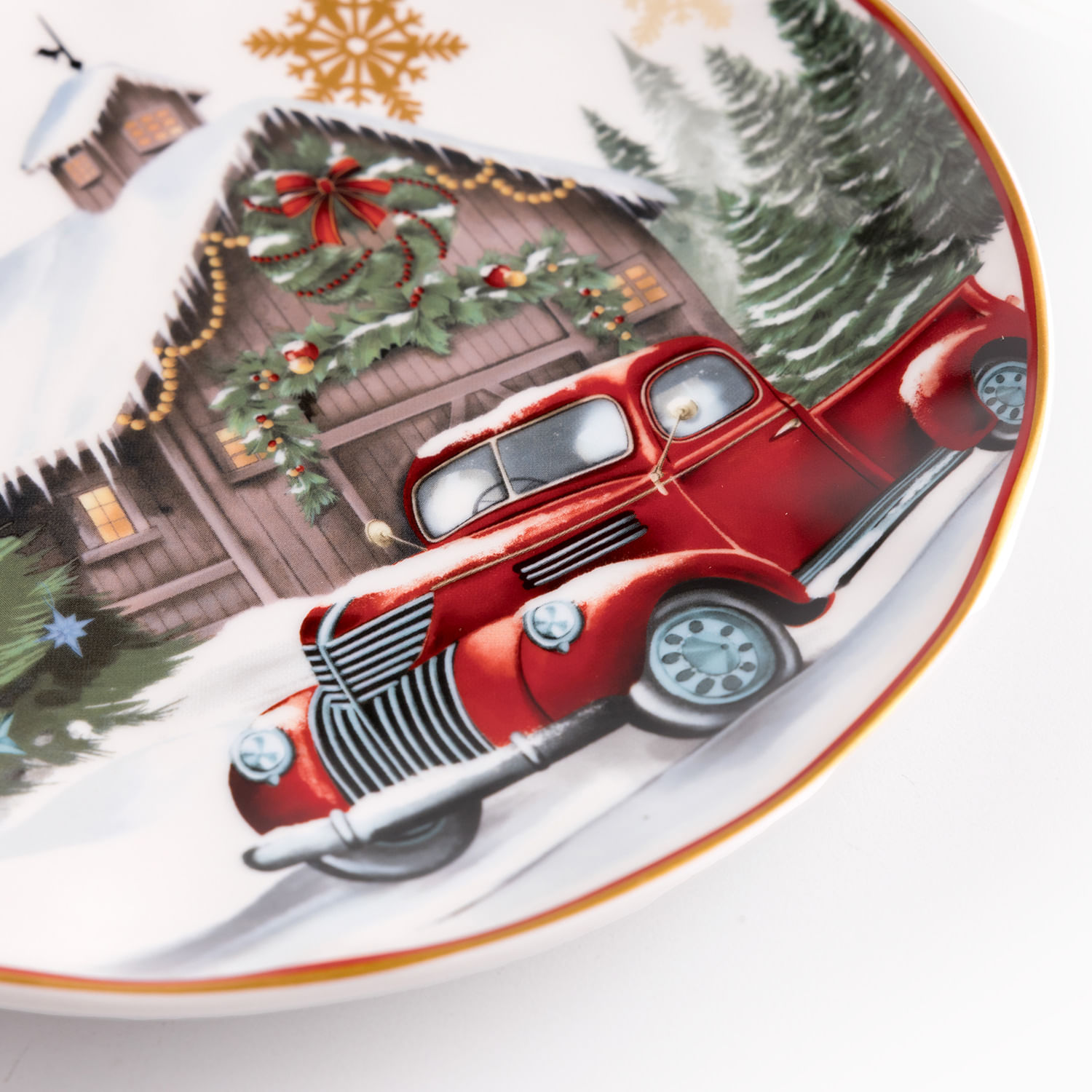 Plato mediano noche buena Snow journey 21cm set x2 - Imagen 2