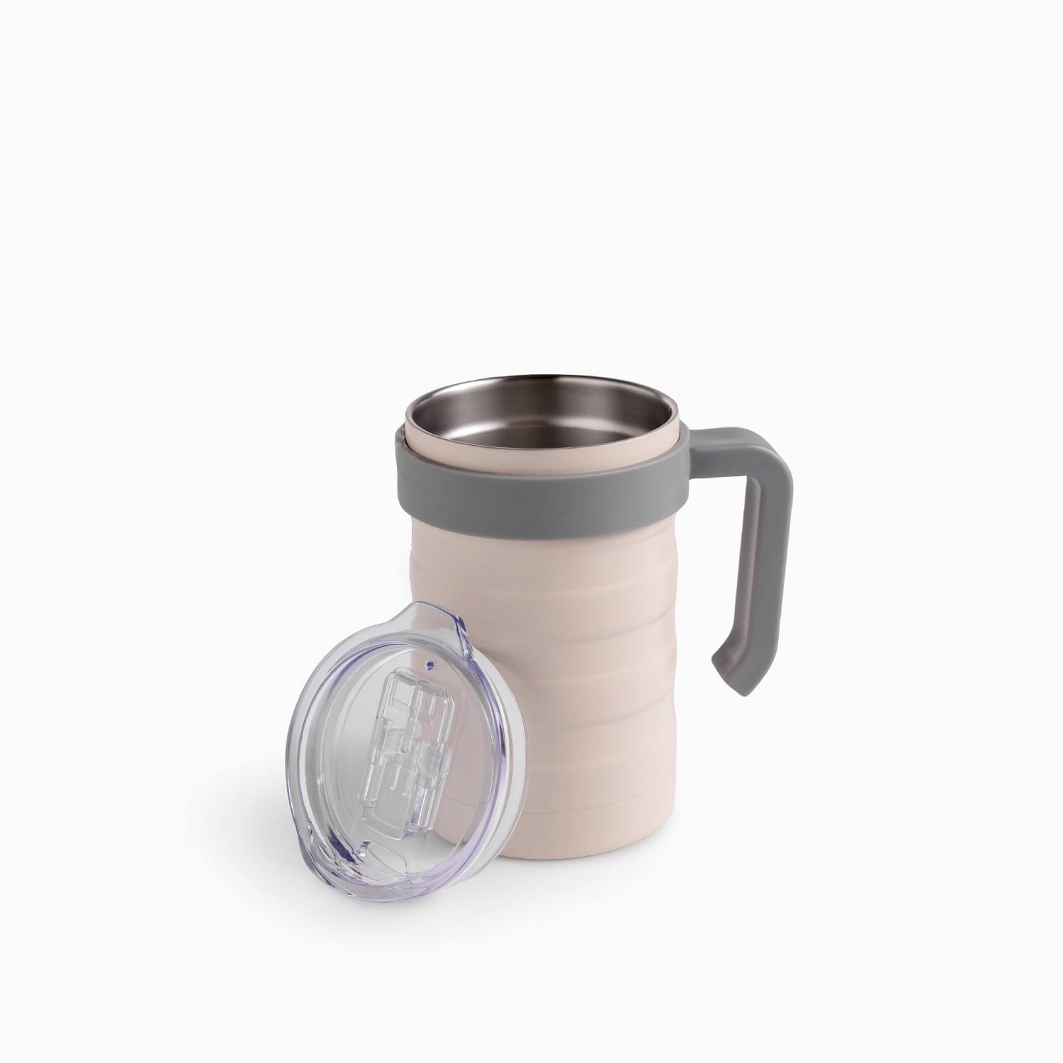Mug doble pared en acero beige 550ml - Imagen 7